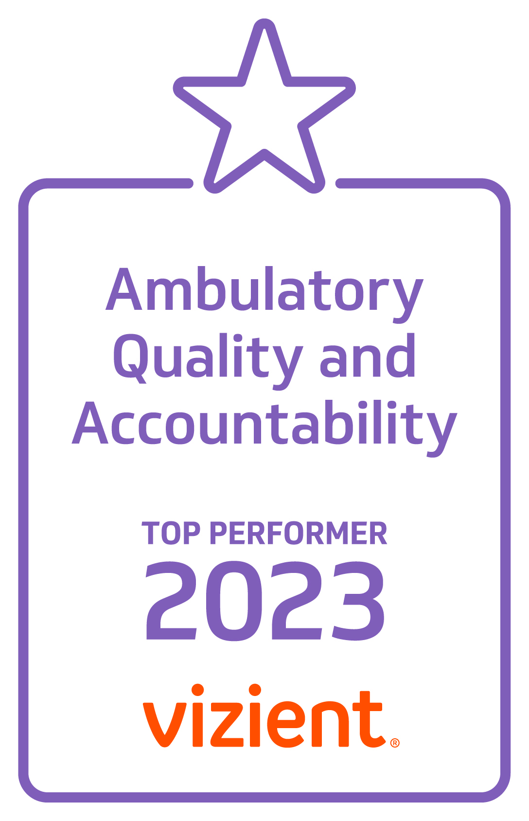 2023 Vizient Ambulatory Quality and Accountability Award