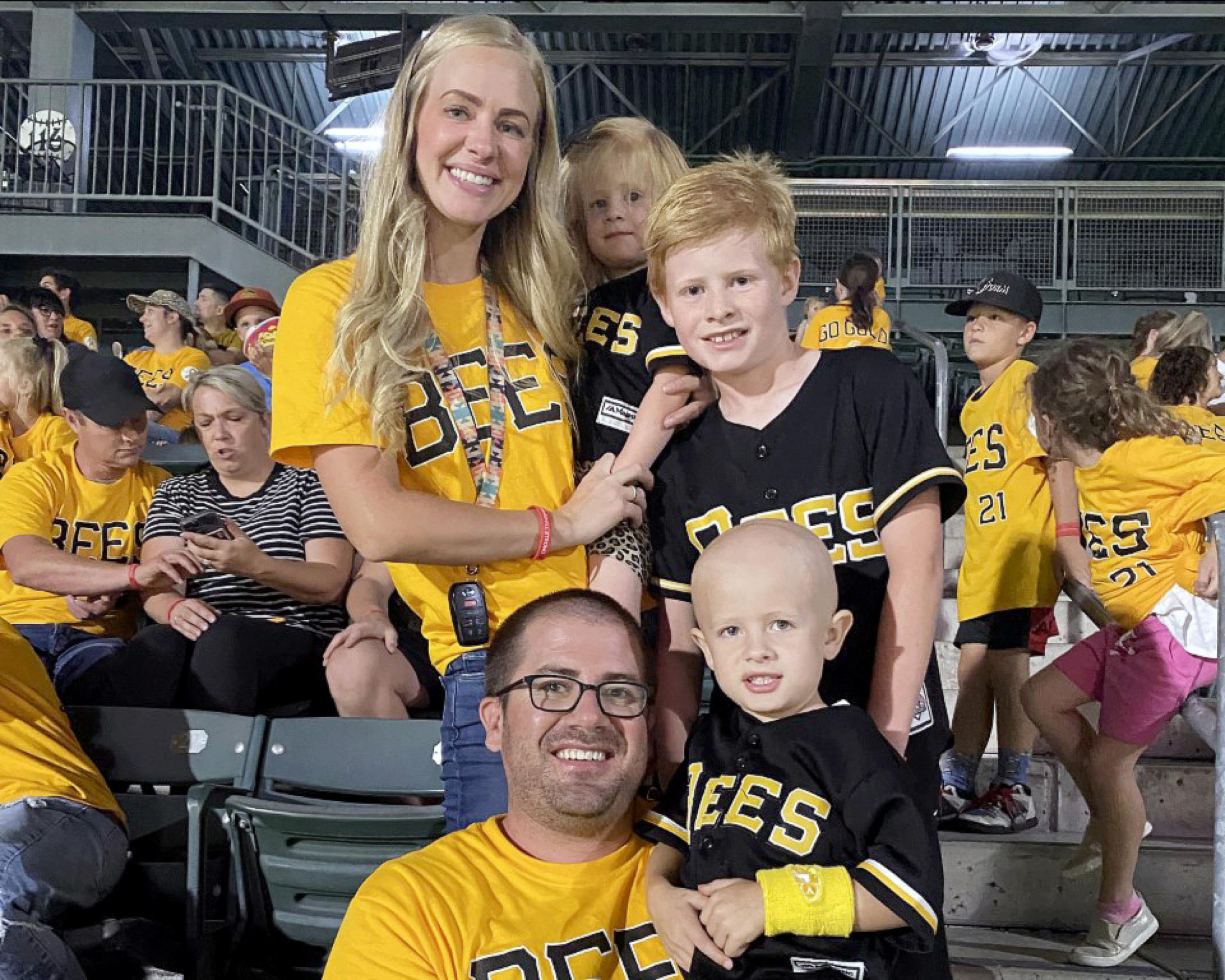 Brown family at a Bees game