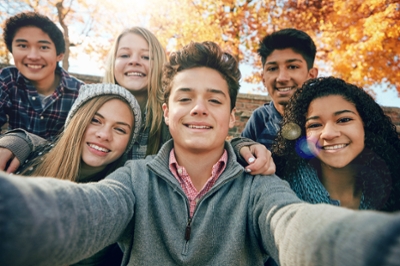Teens Group Selfie
