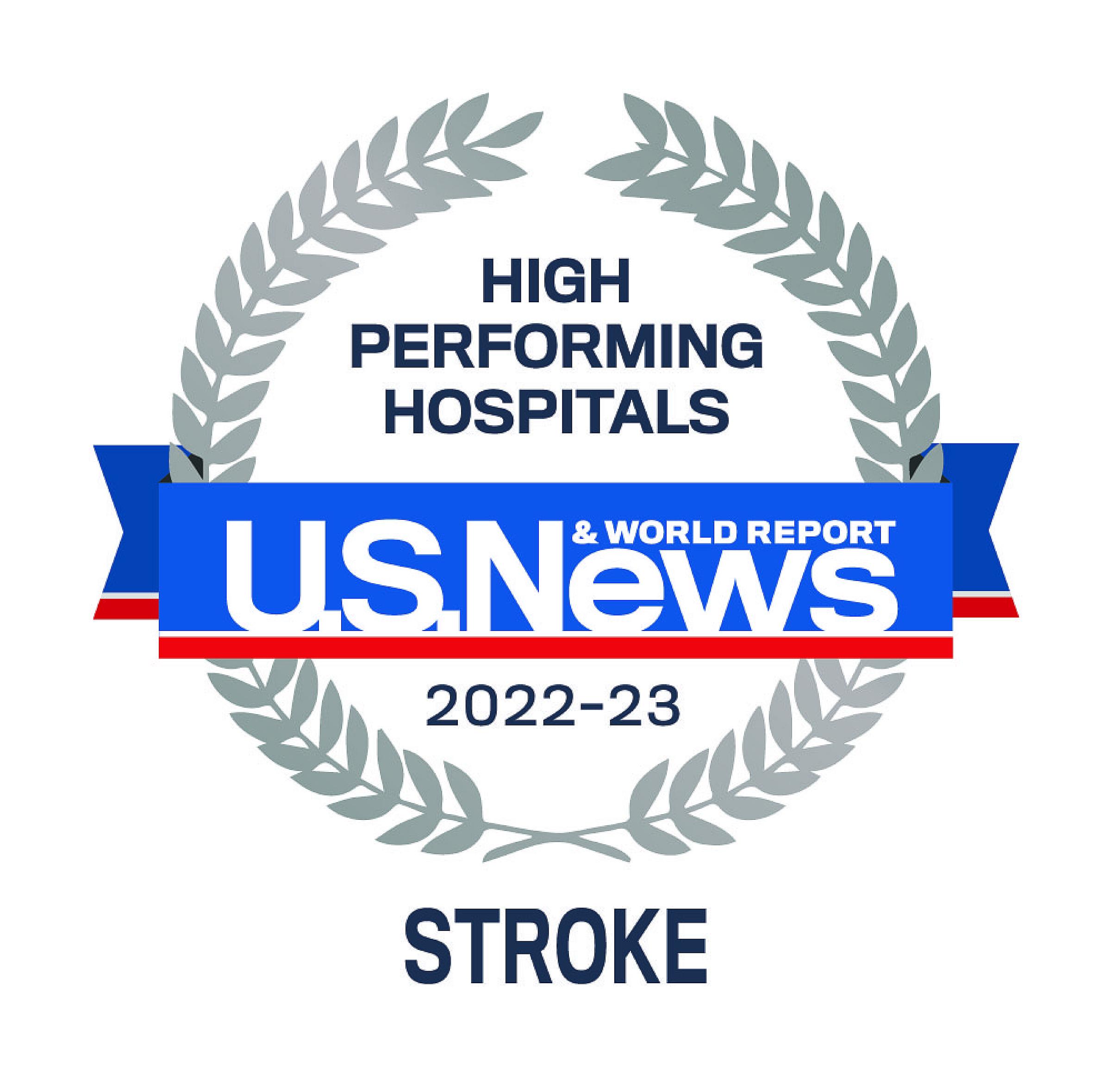 US News 2022-23 High Performing Hospitals Stroke Badge