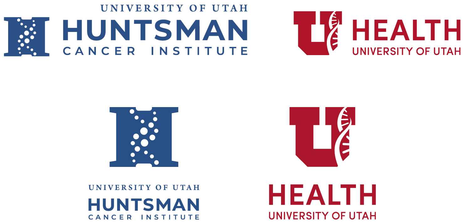 Appropriate ways to co-brand with Huntsman Cancer Institute and University of Utah Health logos