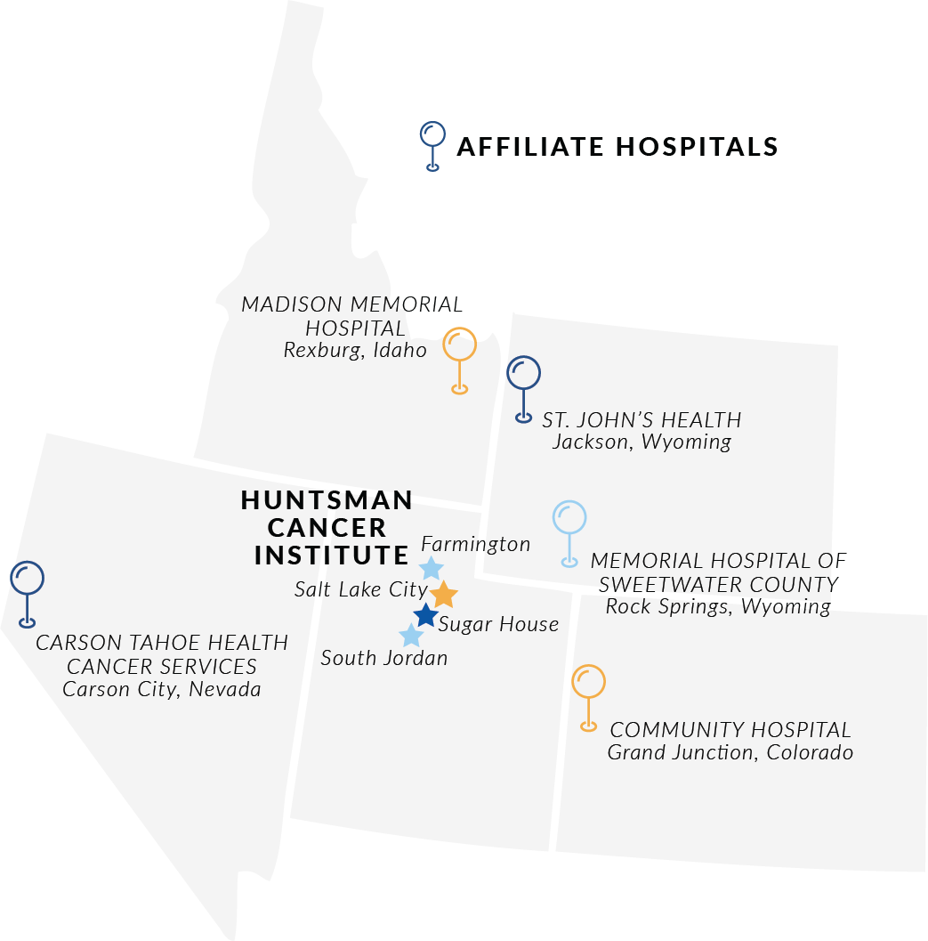 Map of affiliate hospitals