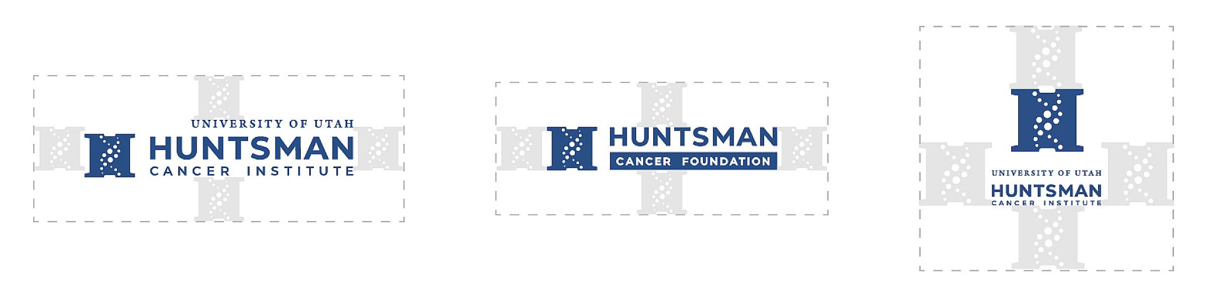Examples of padding around the Huntsman Cancer Institute logo