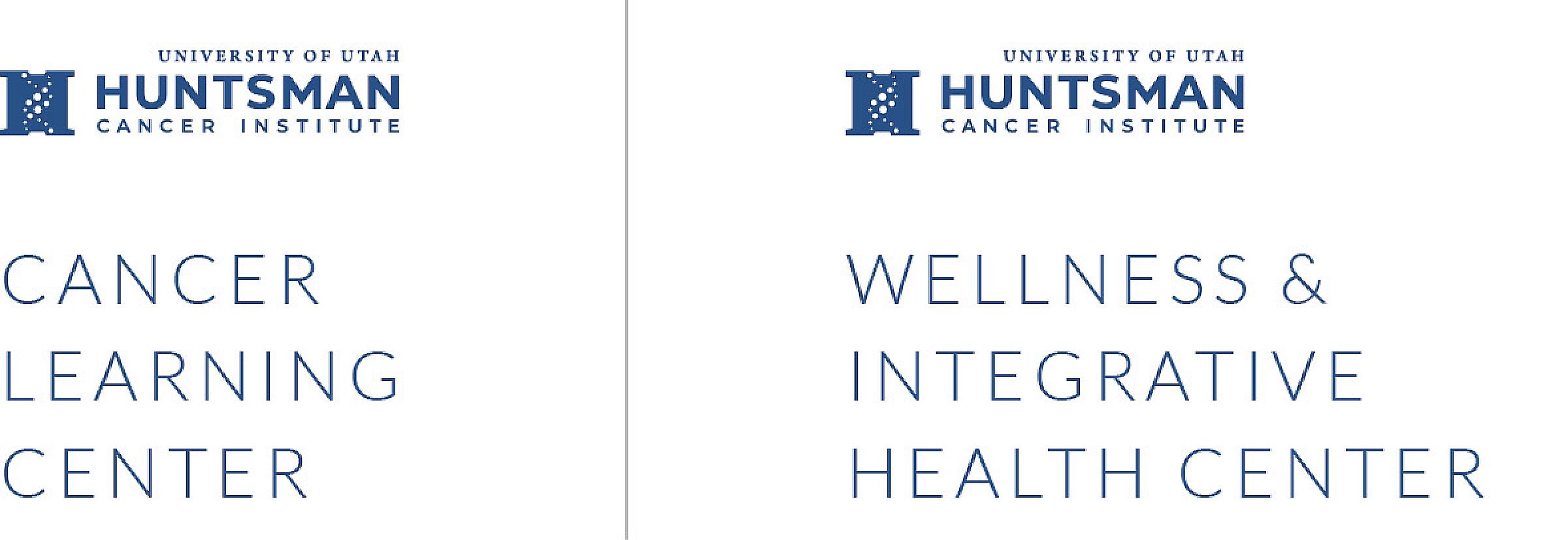 Examples of service names near the Huntsman Cancer Institute logo