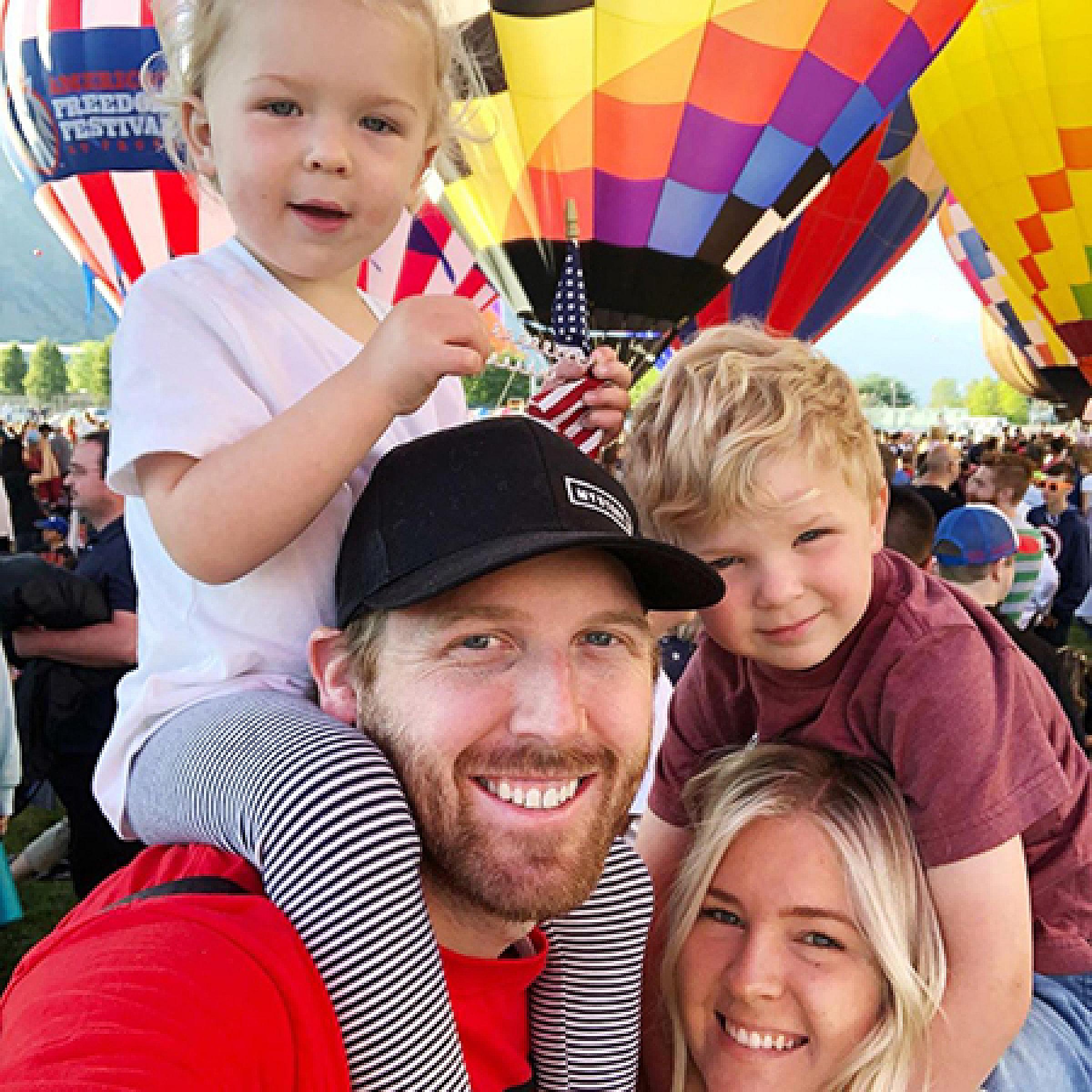 Ashley and her family at a hot air balloon festival