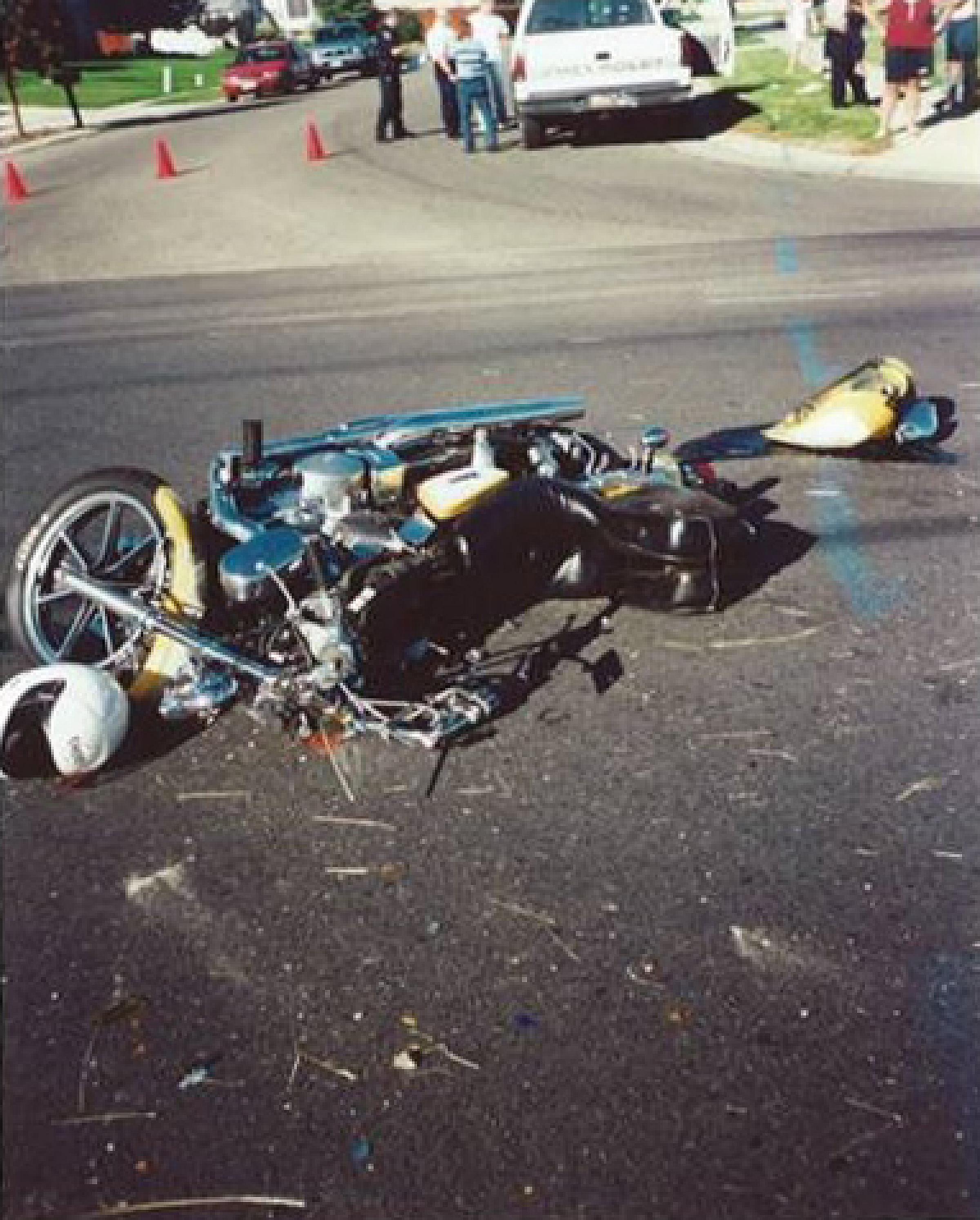 Bruce Miller's motorcycle after his accident
