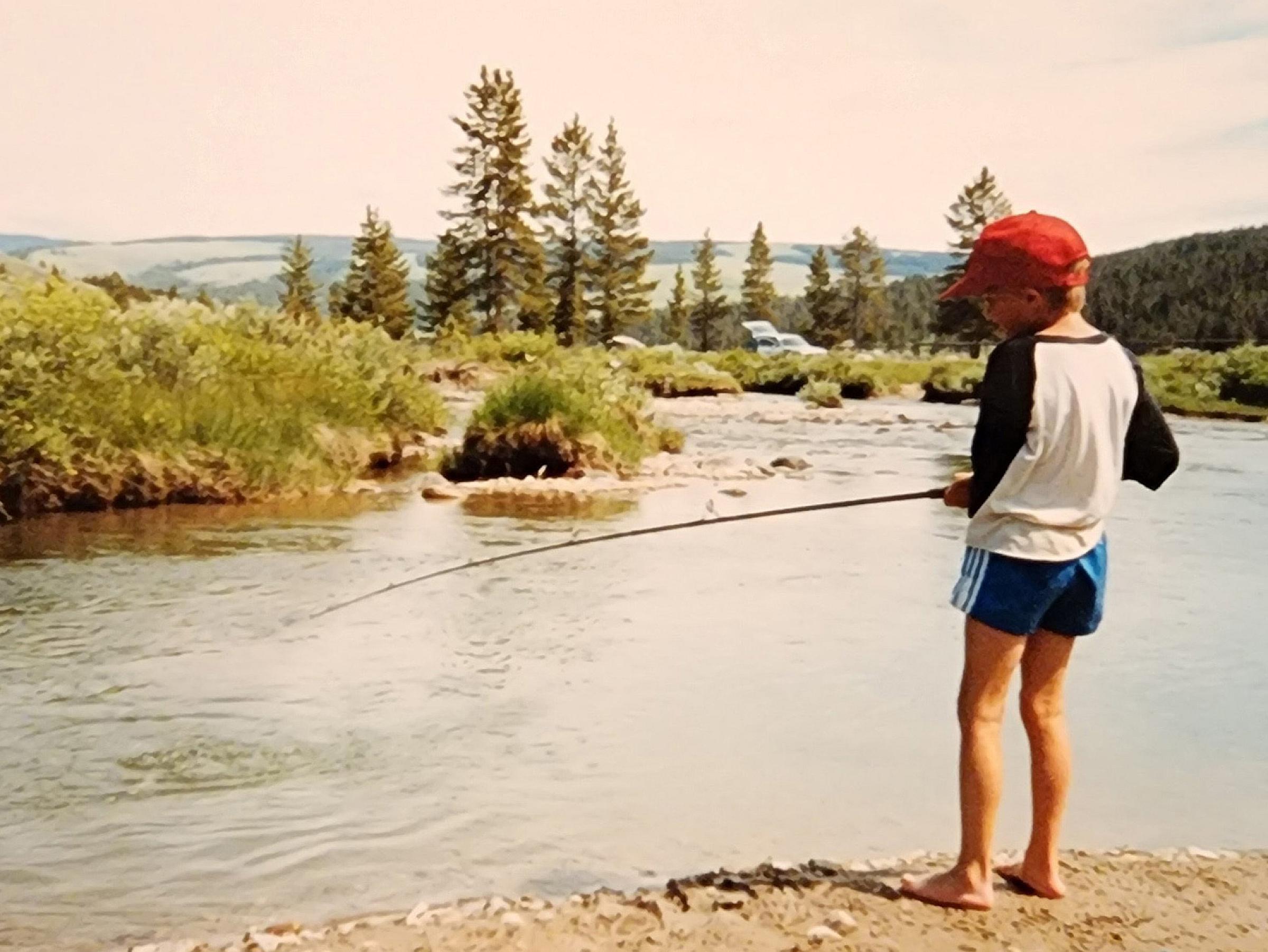 Jakob Jensen fishing as a child.
