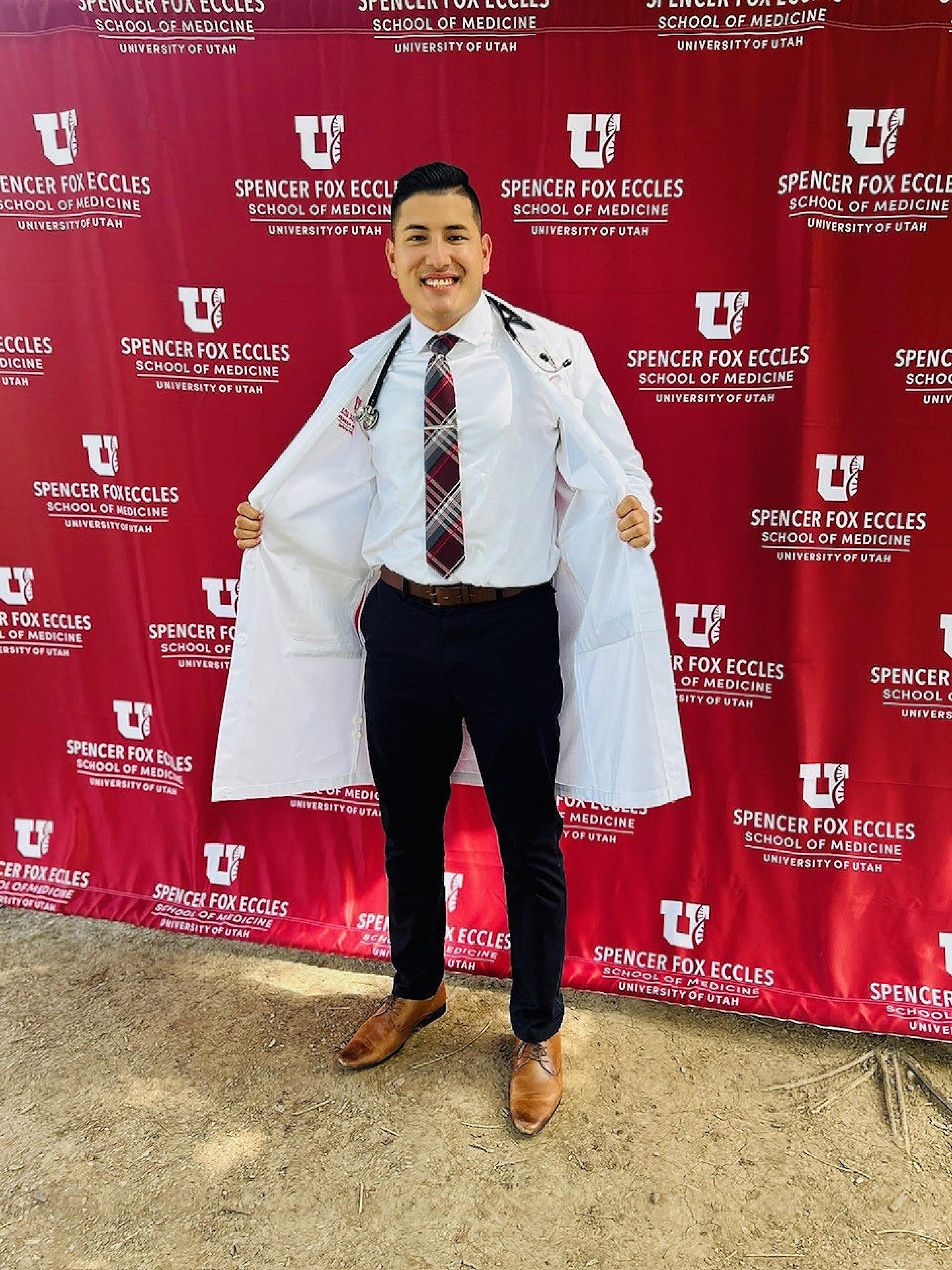 Adrian receives his White Coat at the annual ceremony, a rite of passage for medical students.