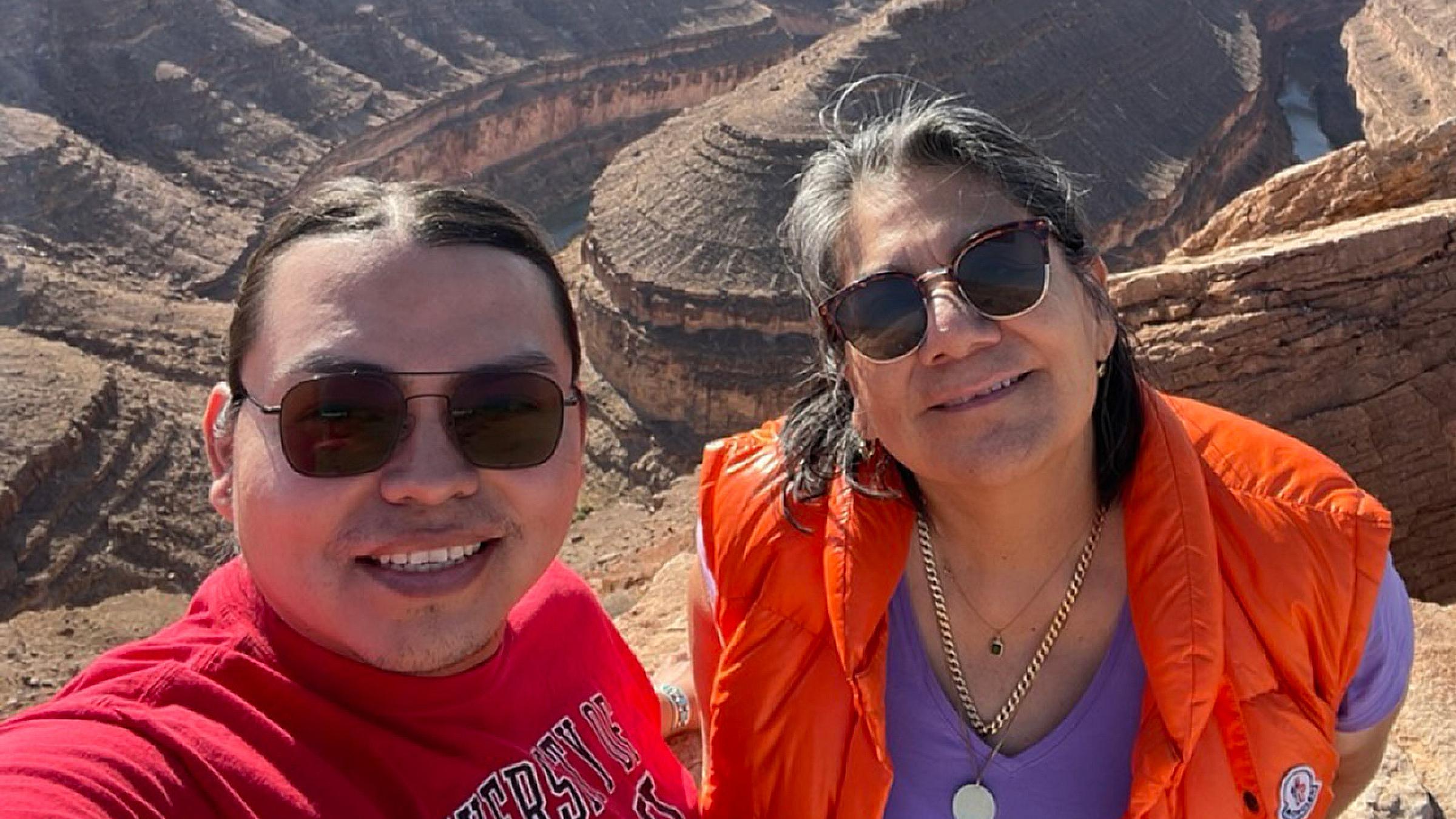 Phyllis Nassi, MSW, and Nathan Begaye at Goosenecks State Park on the border of the Navajo Reservation. 