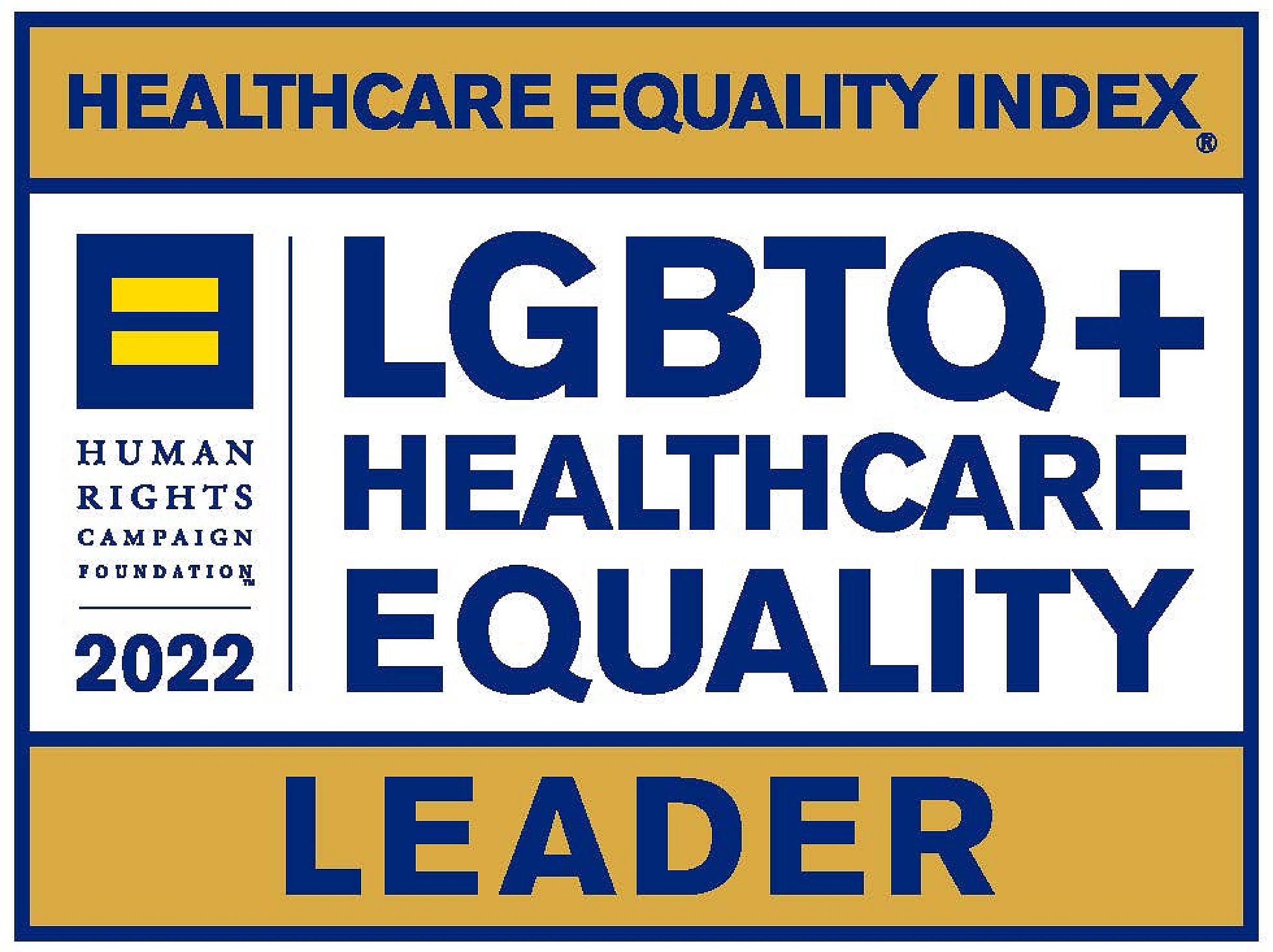 Healthcare Equality Index LGBTQ+ Healthcare Equality Leader Badge