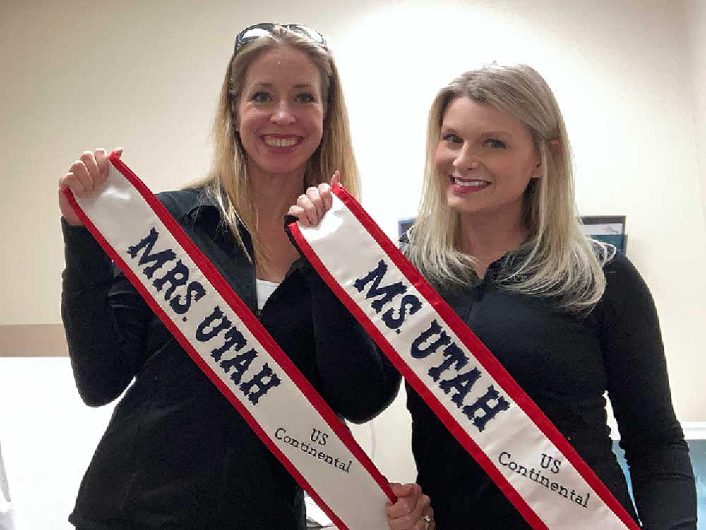 Stephanie Griffin and Kelli McDonald together with Mrs and Ms Utah Sashes