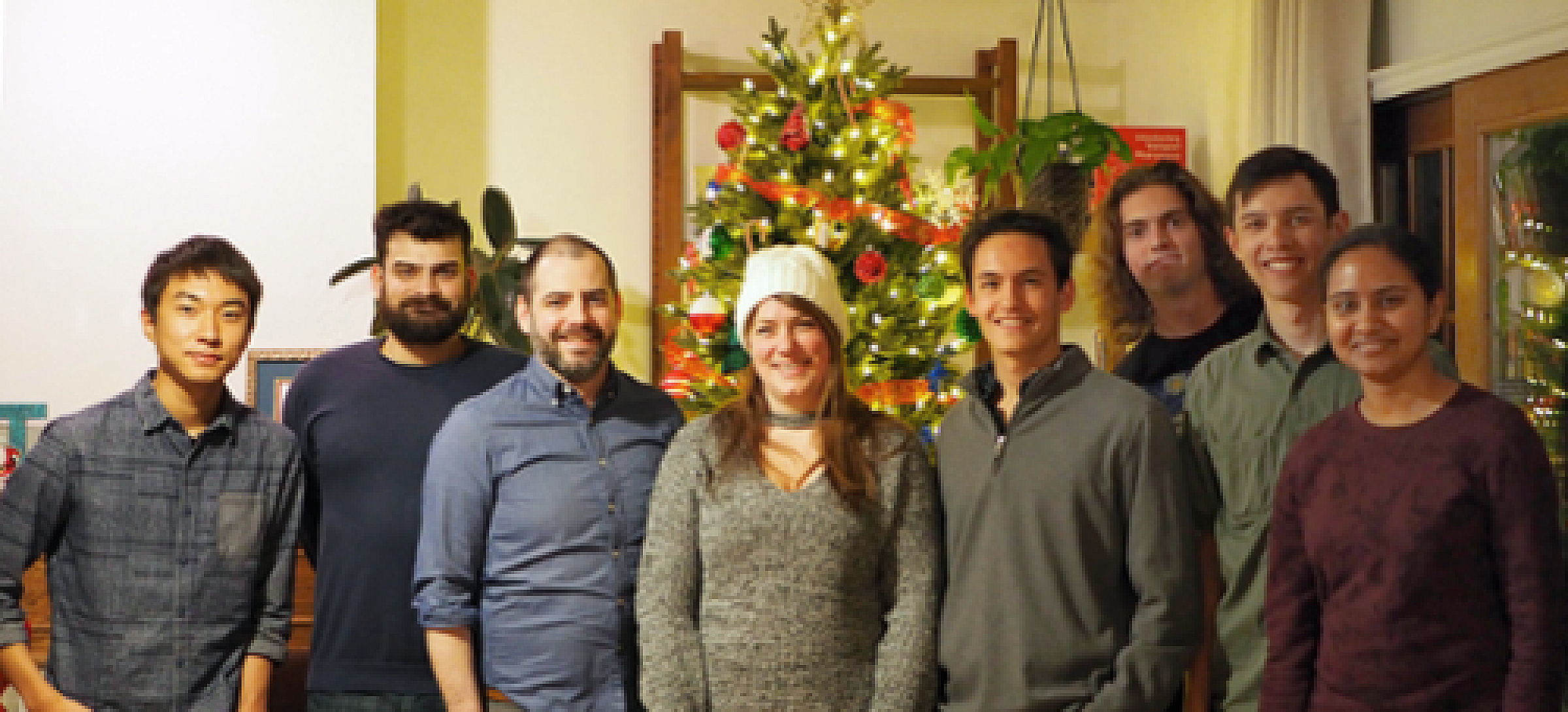 Tom Zangle lab members at Christmas
