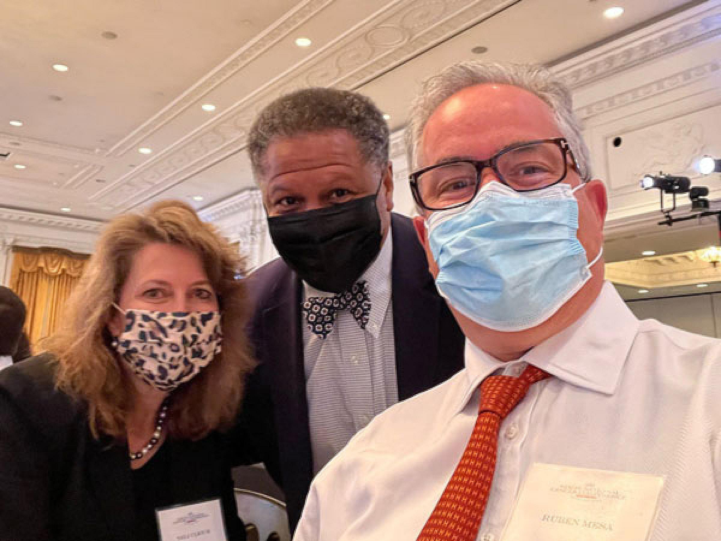 Neli Ulrich, PhD, MS, with Robert A. Winn, MD, director of the VCU Massey Cancer Center, and Ruben Mesa, MD, director of UT Health San Antonio MD Anderson Cancer Center
