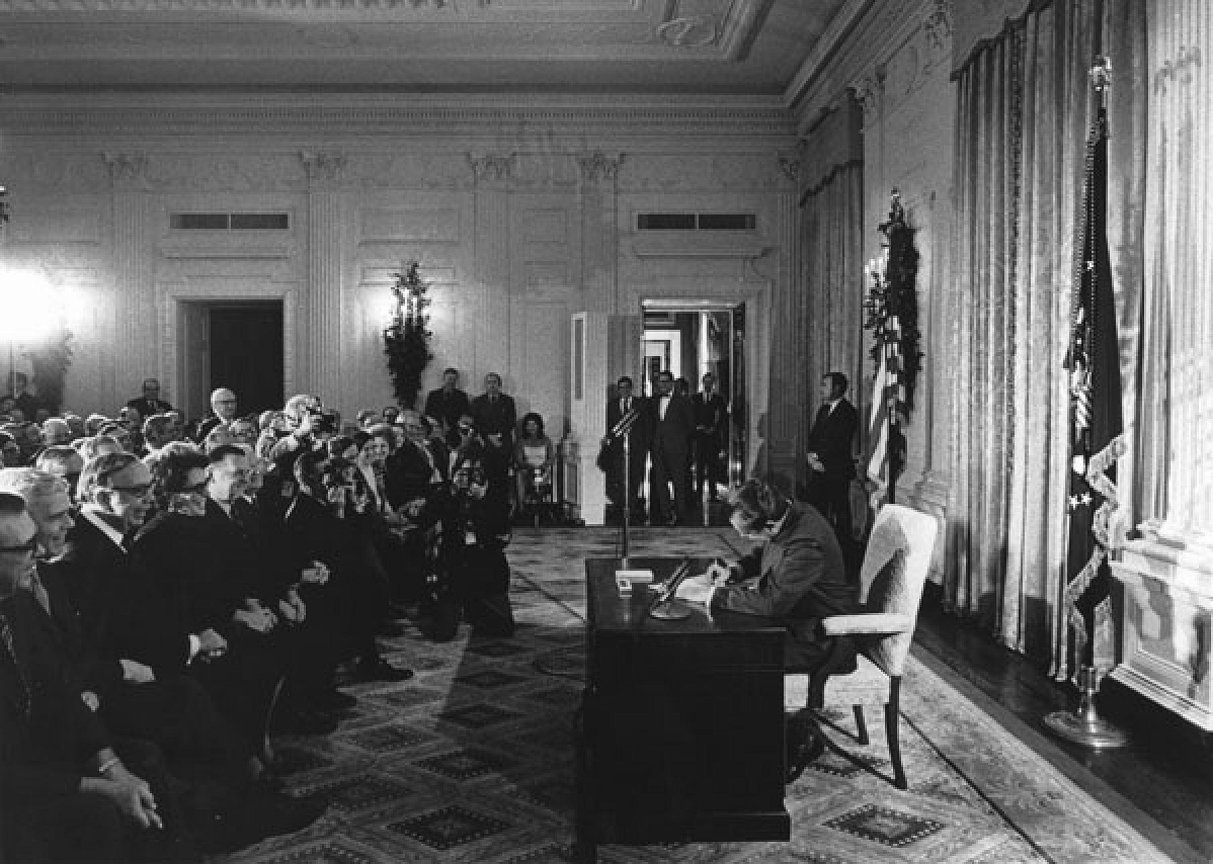 President Richard Nixon signing the National Cancer Act on December 23, 1971 | Photo credit: National Cancer Institute, Linda Barlett