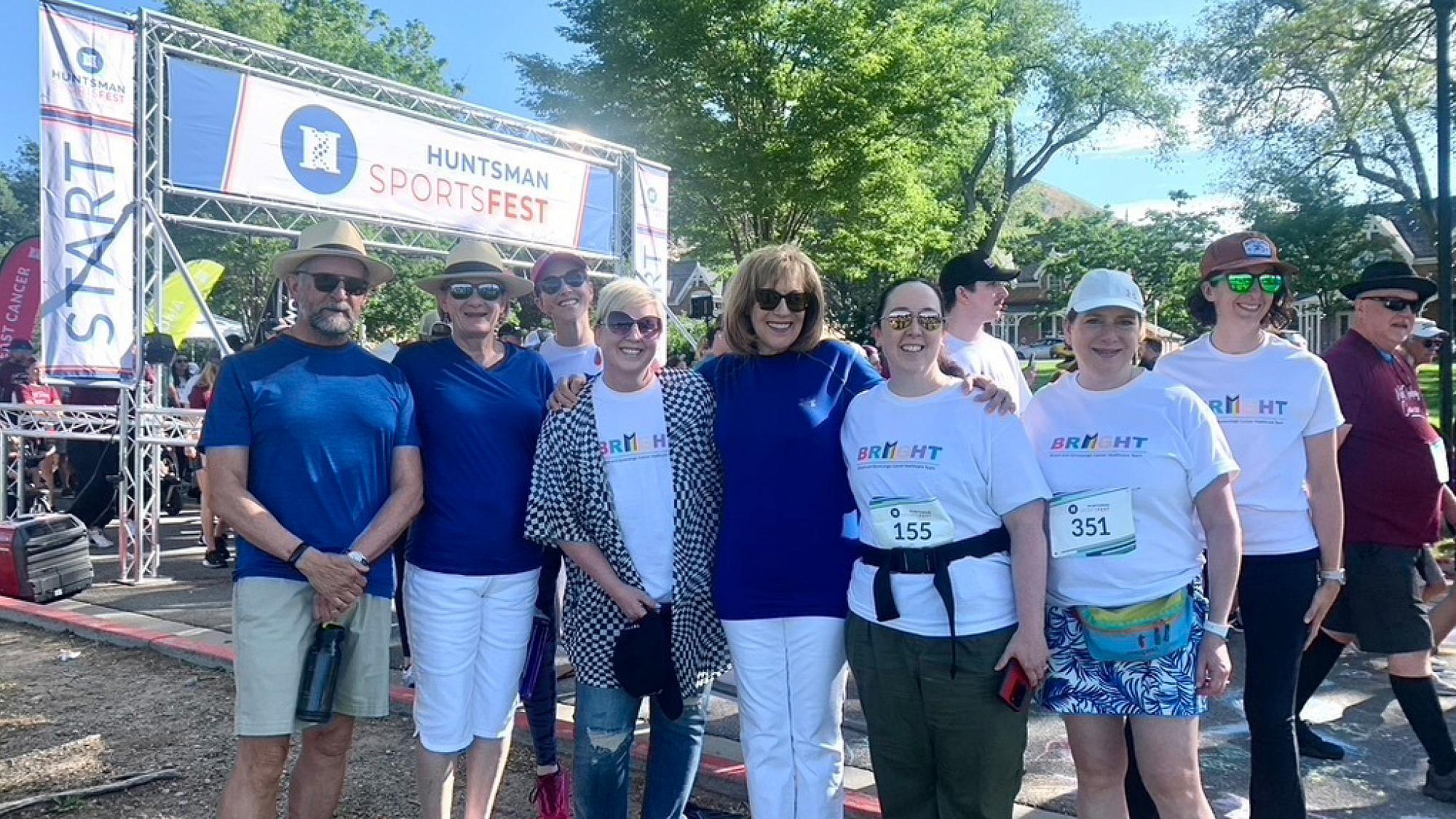Advocates participated in the 2023 Huntsman SportsFest to raise funds. (Left to right) Brittany Lee; Carla Lloyd; Cindy Matsen, MD; and Jen Doherty, PhD.