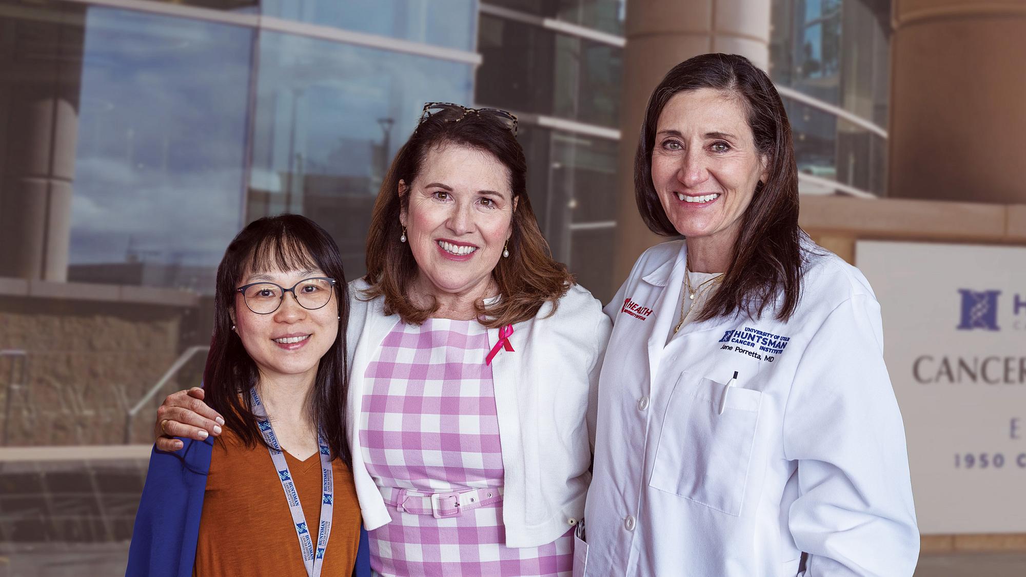 (Left to right) Mei Wei, MD, Rebecca Cressman, and Jane Porretta, MD