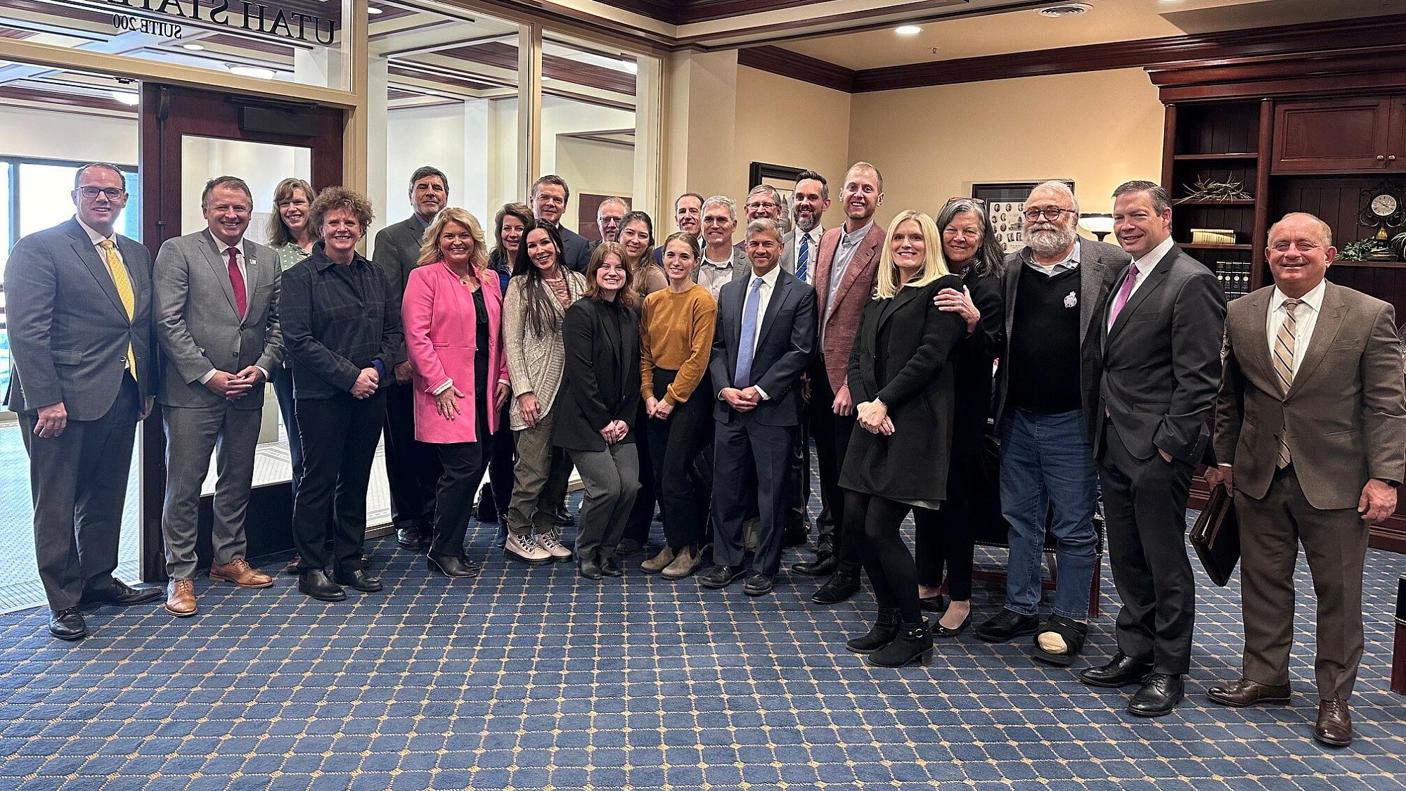Cancer patients, community leaders, donors, students, doctors, scientists, and other advocates attended a hearing before the Utah State Legislature where the plan to build a cancer research center in Vineyard was discussed (Jan 29, 2024)