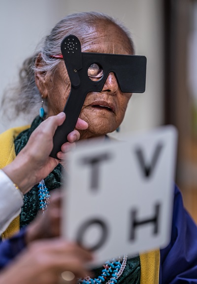 About 125 adults and 80 children received free or low-cost eye care from Moran’s global outreach team during vision clinics in May in Monument Valley.