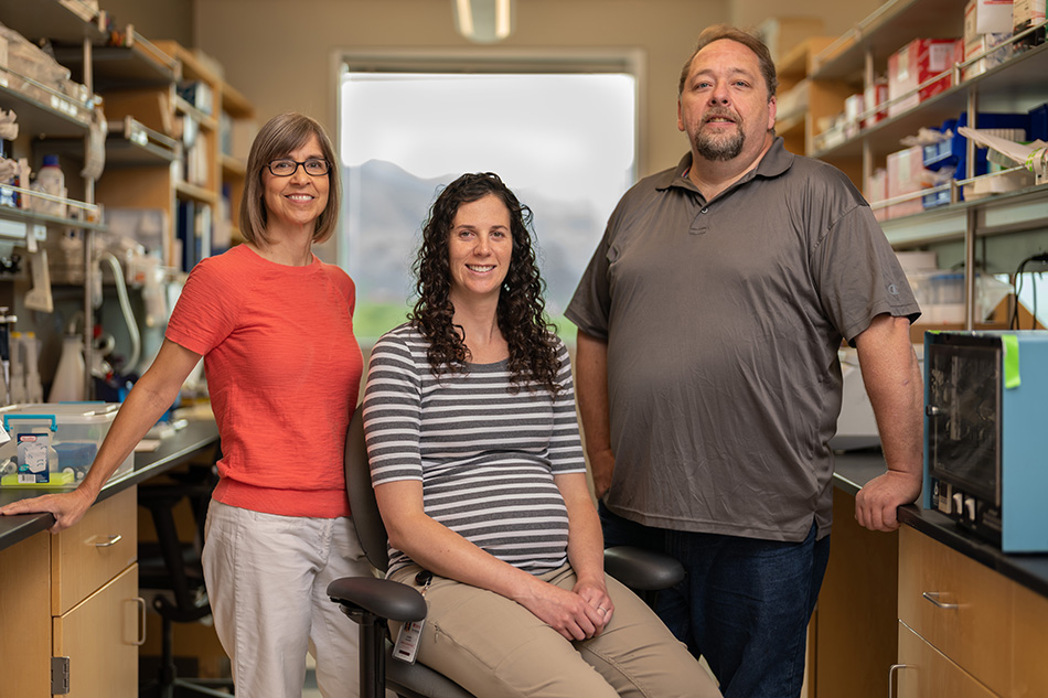 The SCTM’s chromosome 10 research team, from left: Brandi L. Williams, PhD; Jamie D. Gardiner; and Nathan A. Seager.