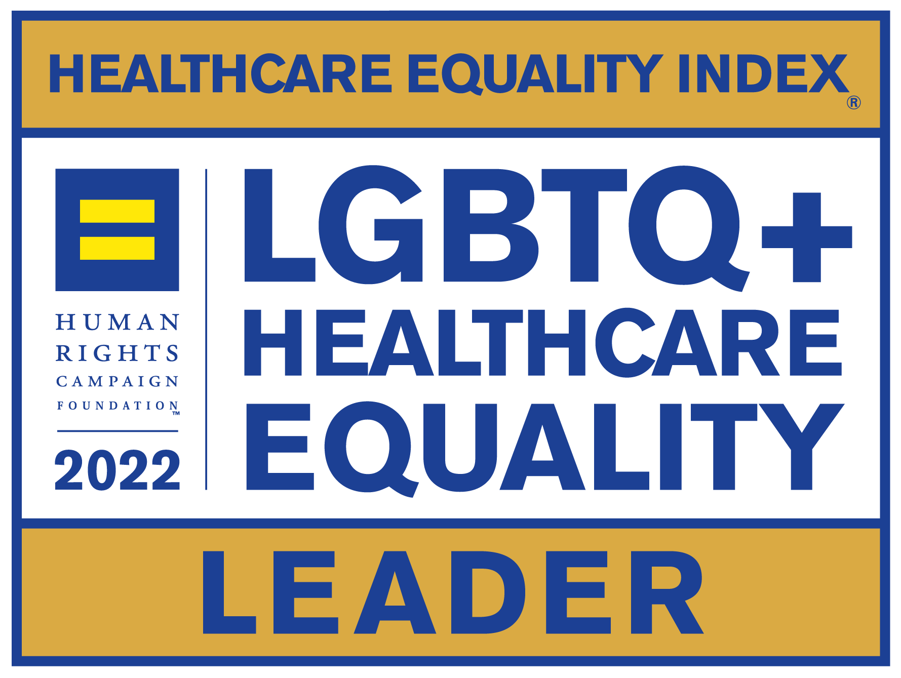 Picture of Healthcare Equity Index Leader in LGBTQ+ Healthcare Equality 2022 Leader from the Human Rights Campaign Foundation