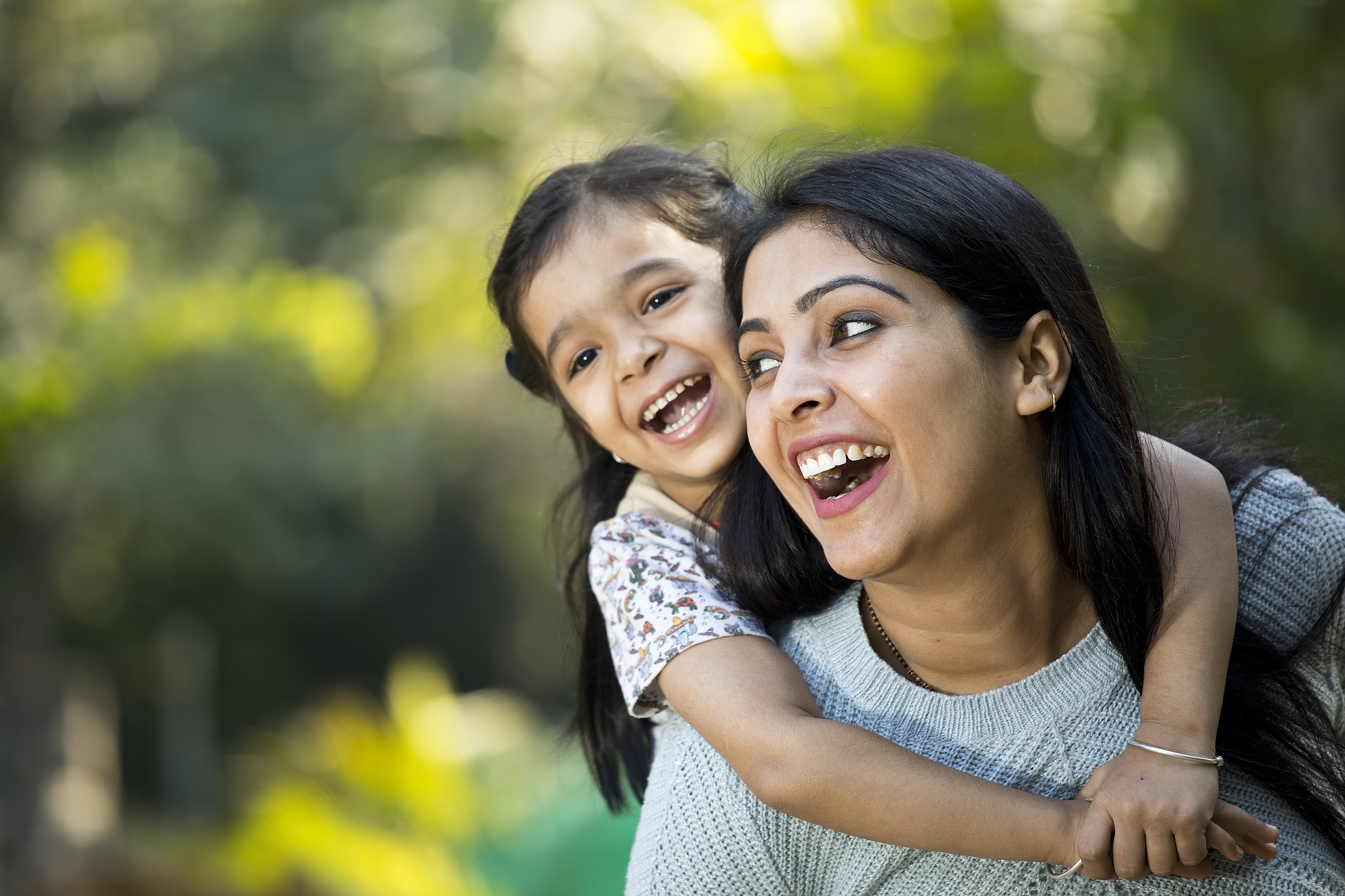 mother daughter laughing