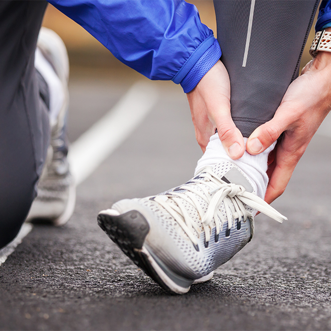 athlete injures foot