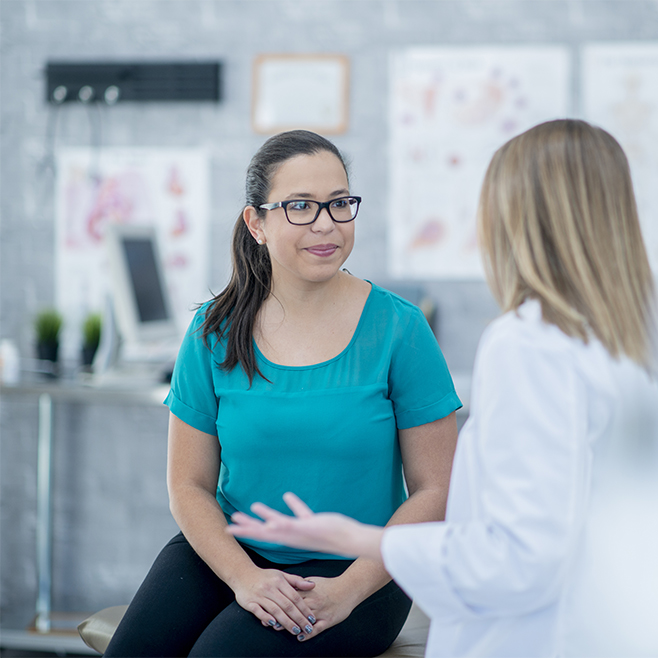 female patient meets female doctor