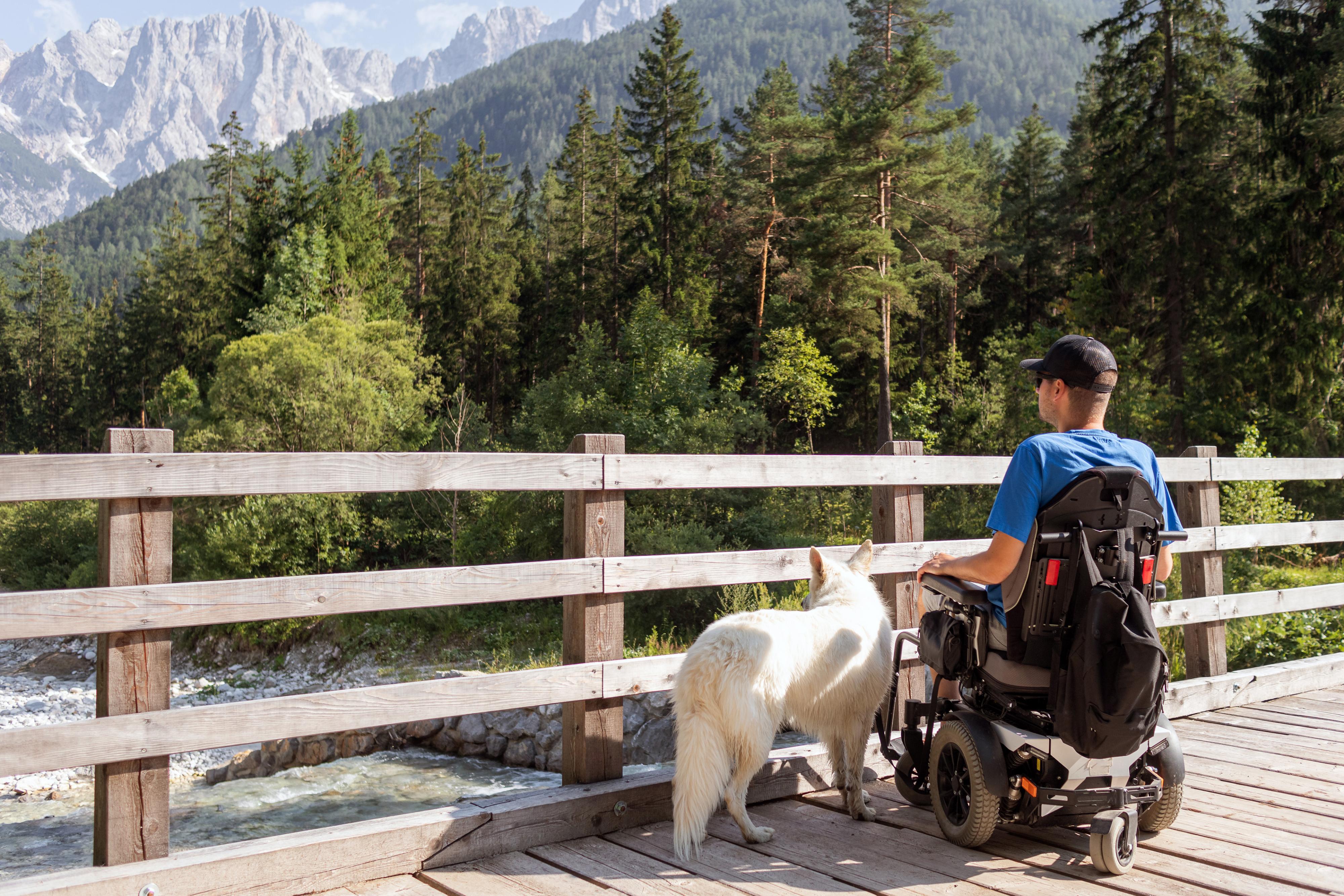 man in wheelchair outside