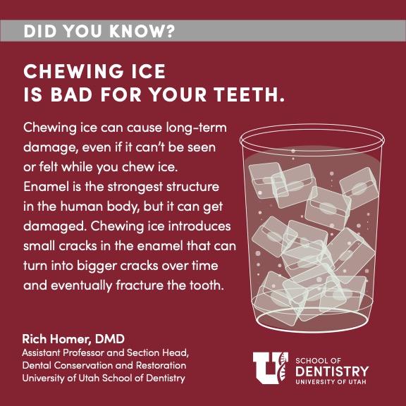 Chewing Ice is bad for your teeth