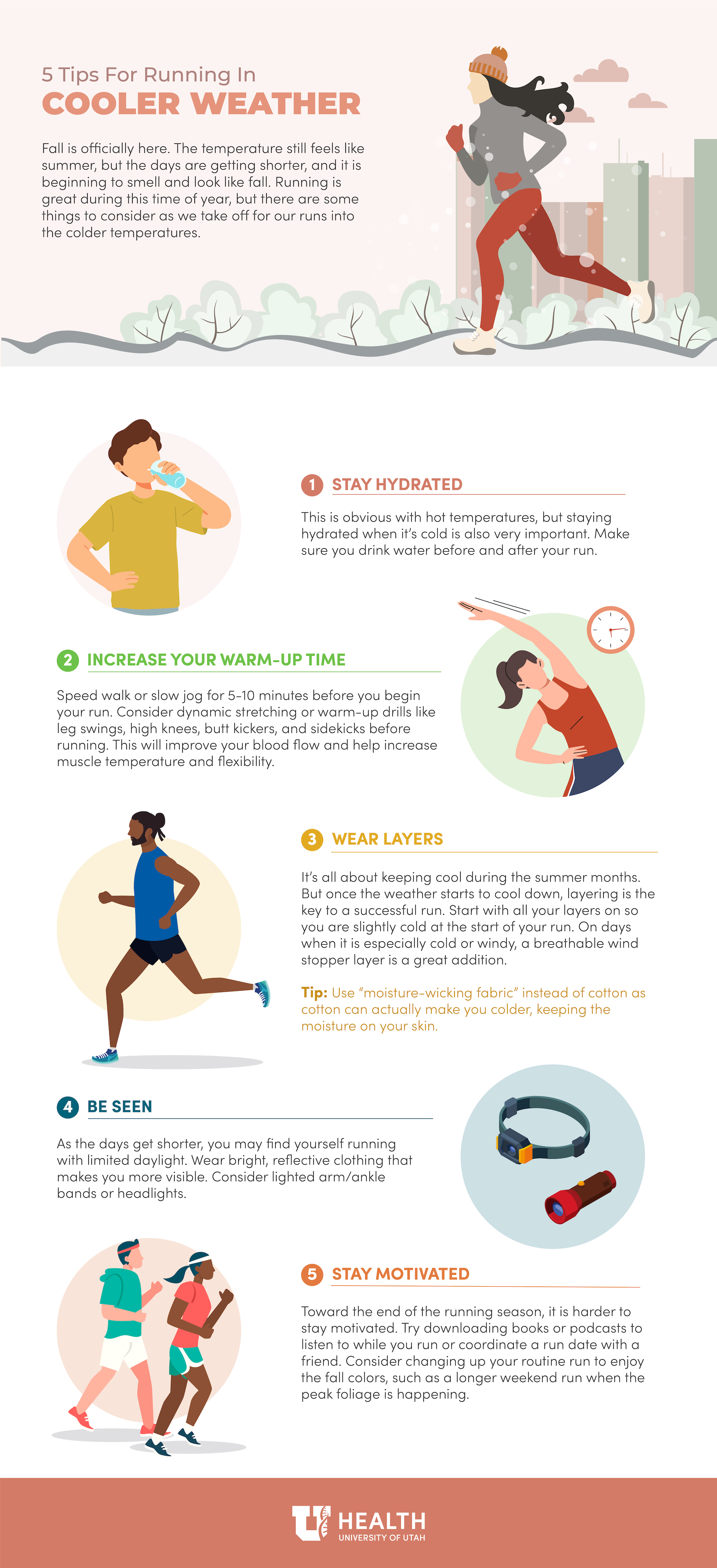 Running in cooler weather infographic