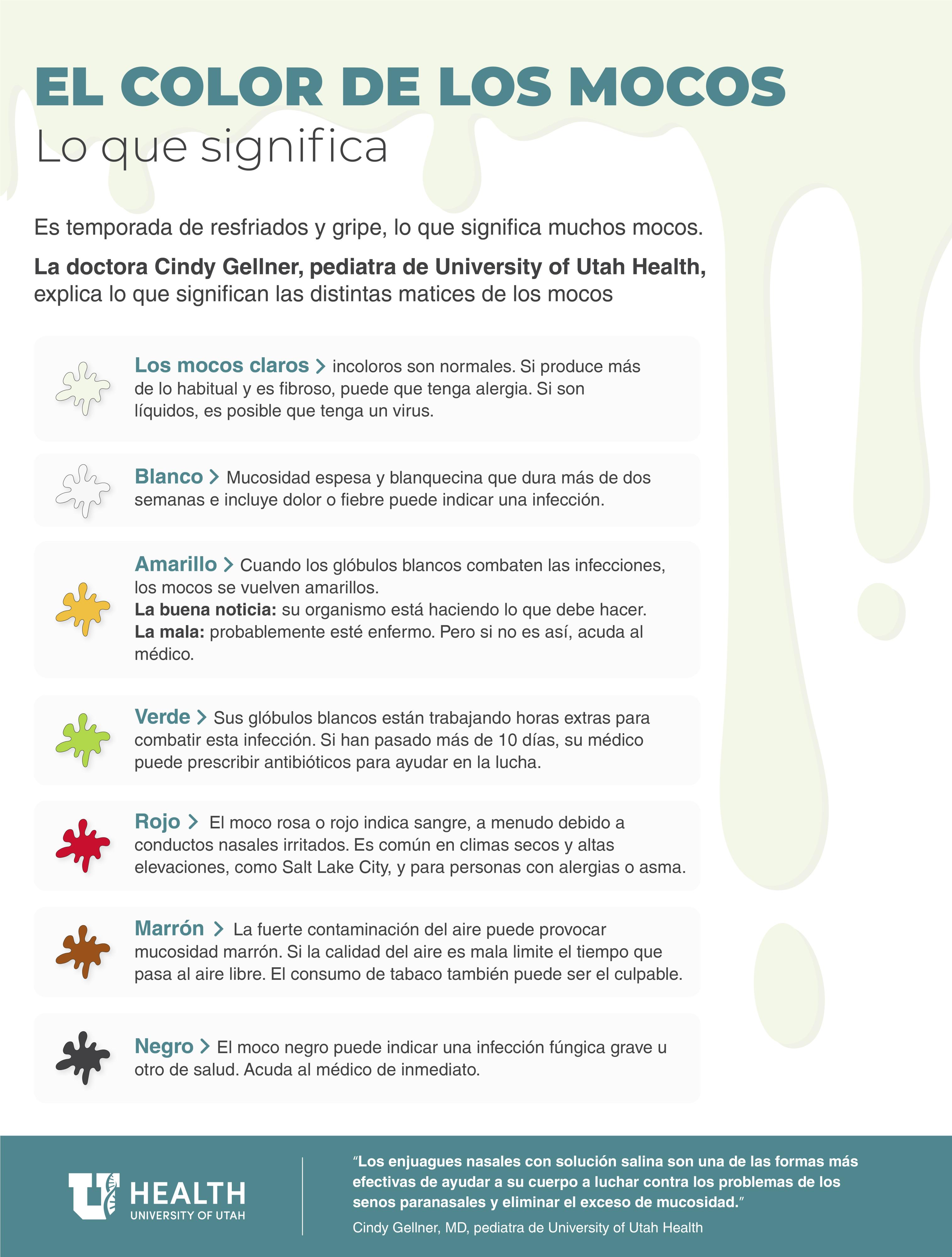 Spanish infographic snot color