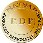NATSAP round gold logo for research designated program certification