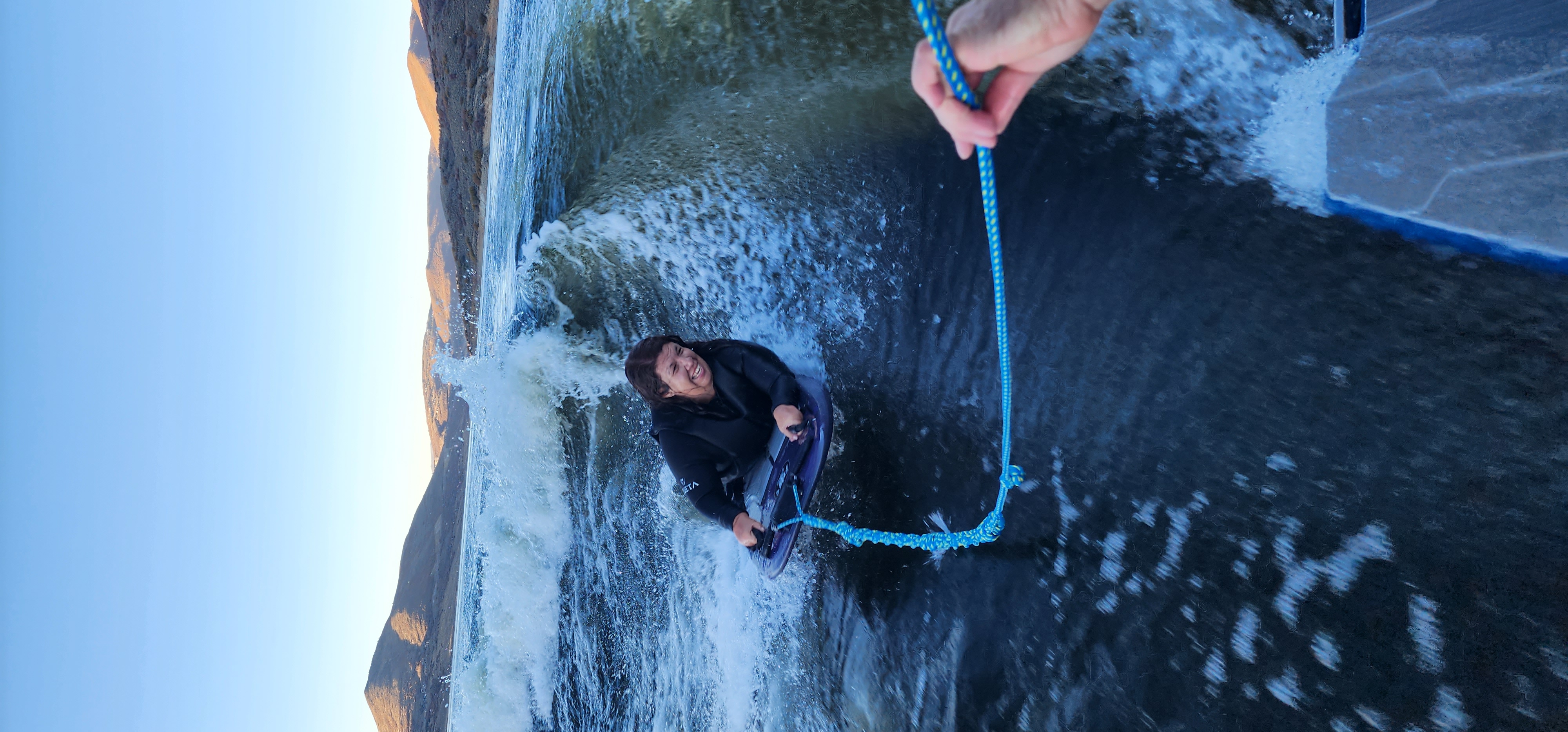 Kim Kolstad wake surfing