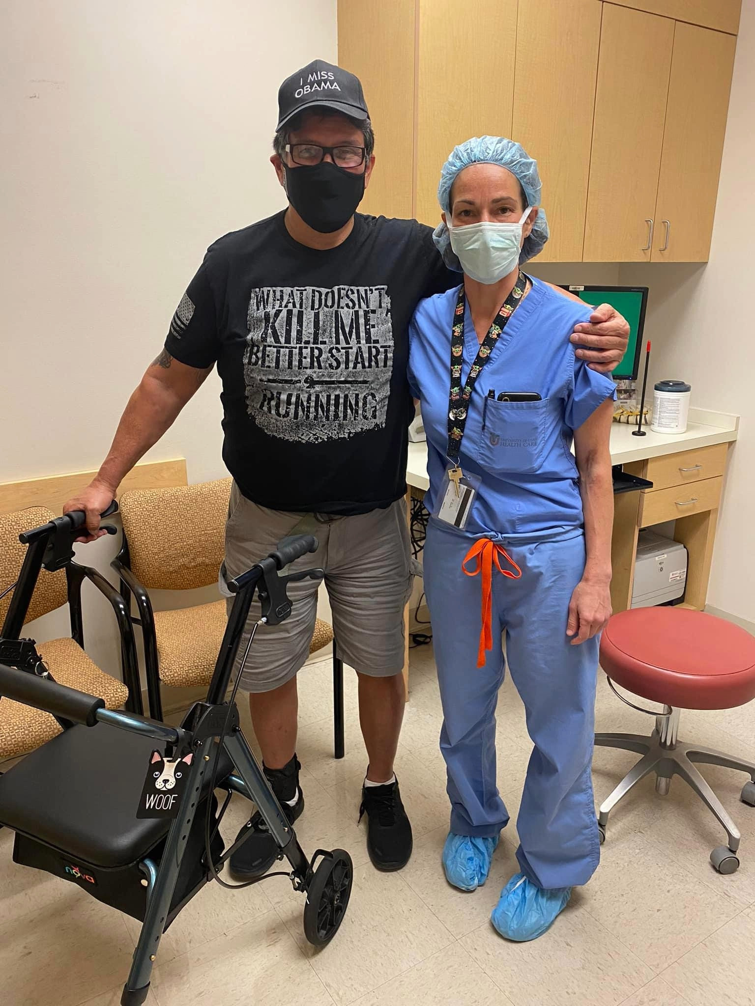 Michael Martinez with neurosurgeon Sarah Menacho