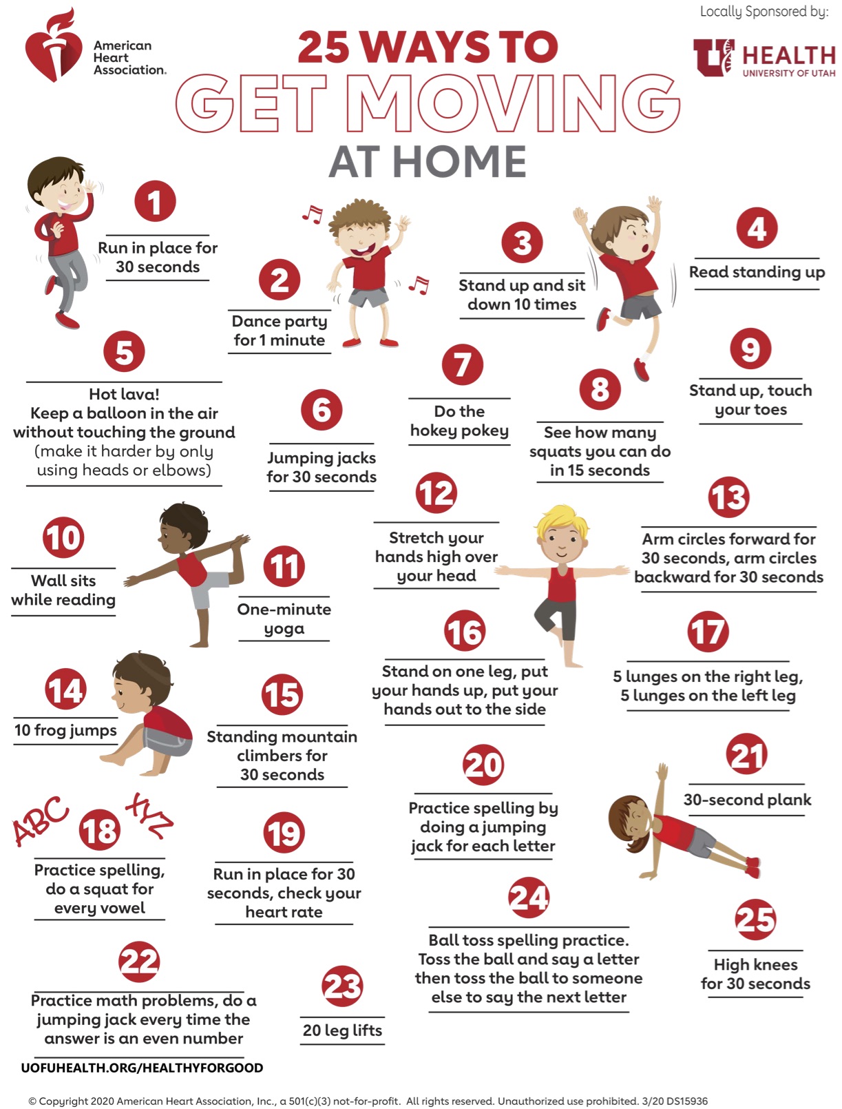 Twenty Five Ways to Get Moving at Home