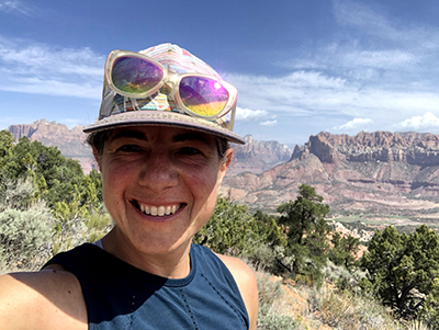 Amanda Bakian, PhD, hiking in Southern Utah