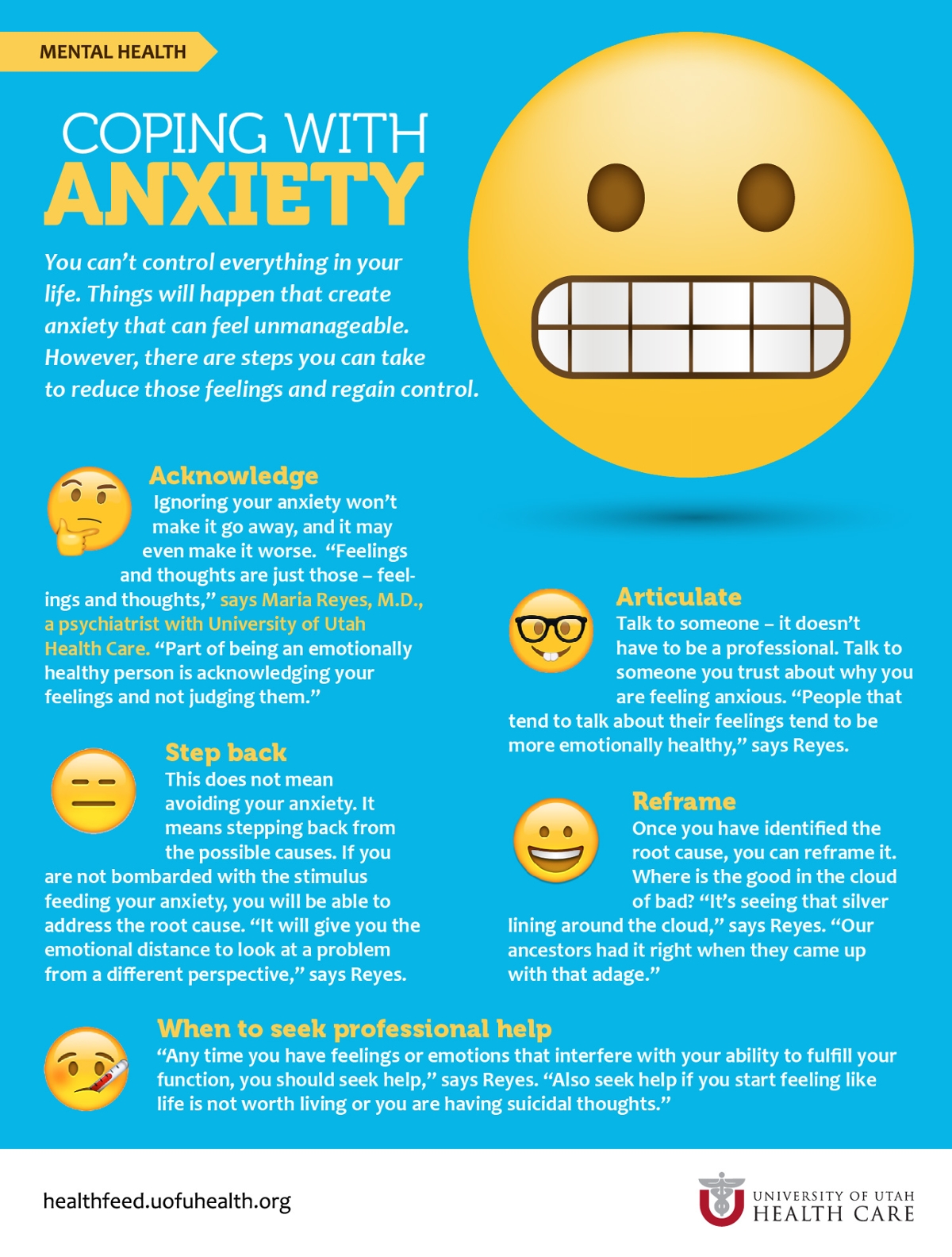 infographic with tips to cope with anxiety