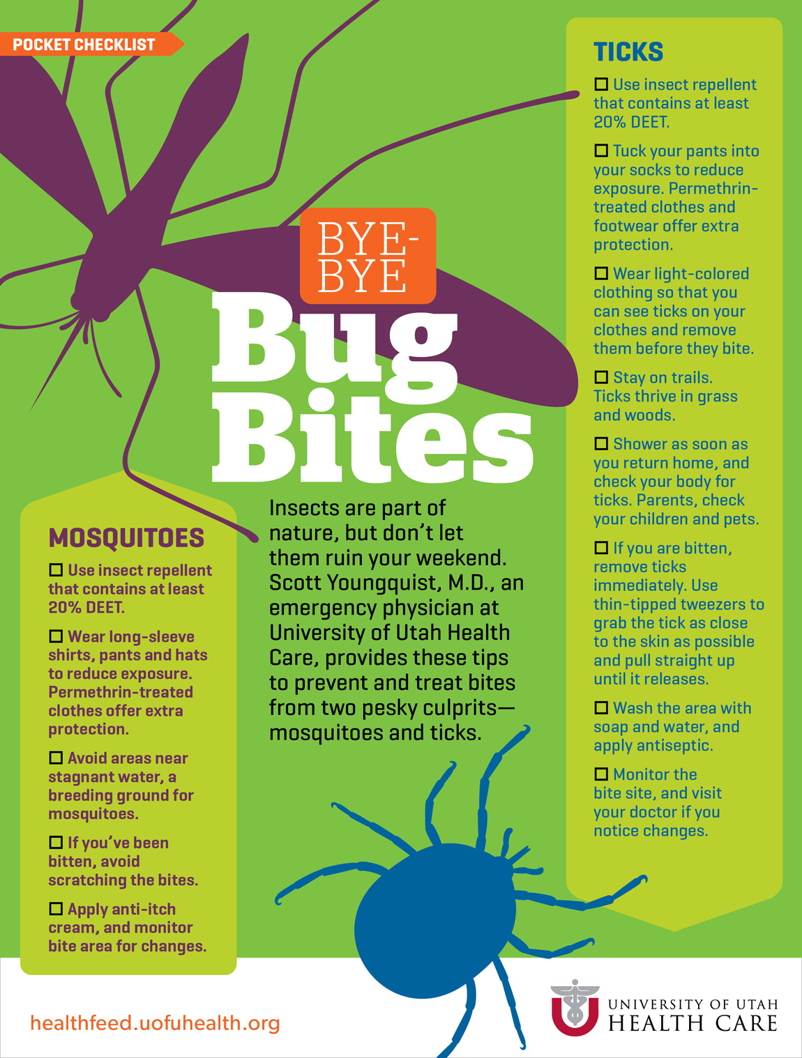 Learn how to prevent and treat bug bites with this infographic.
