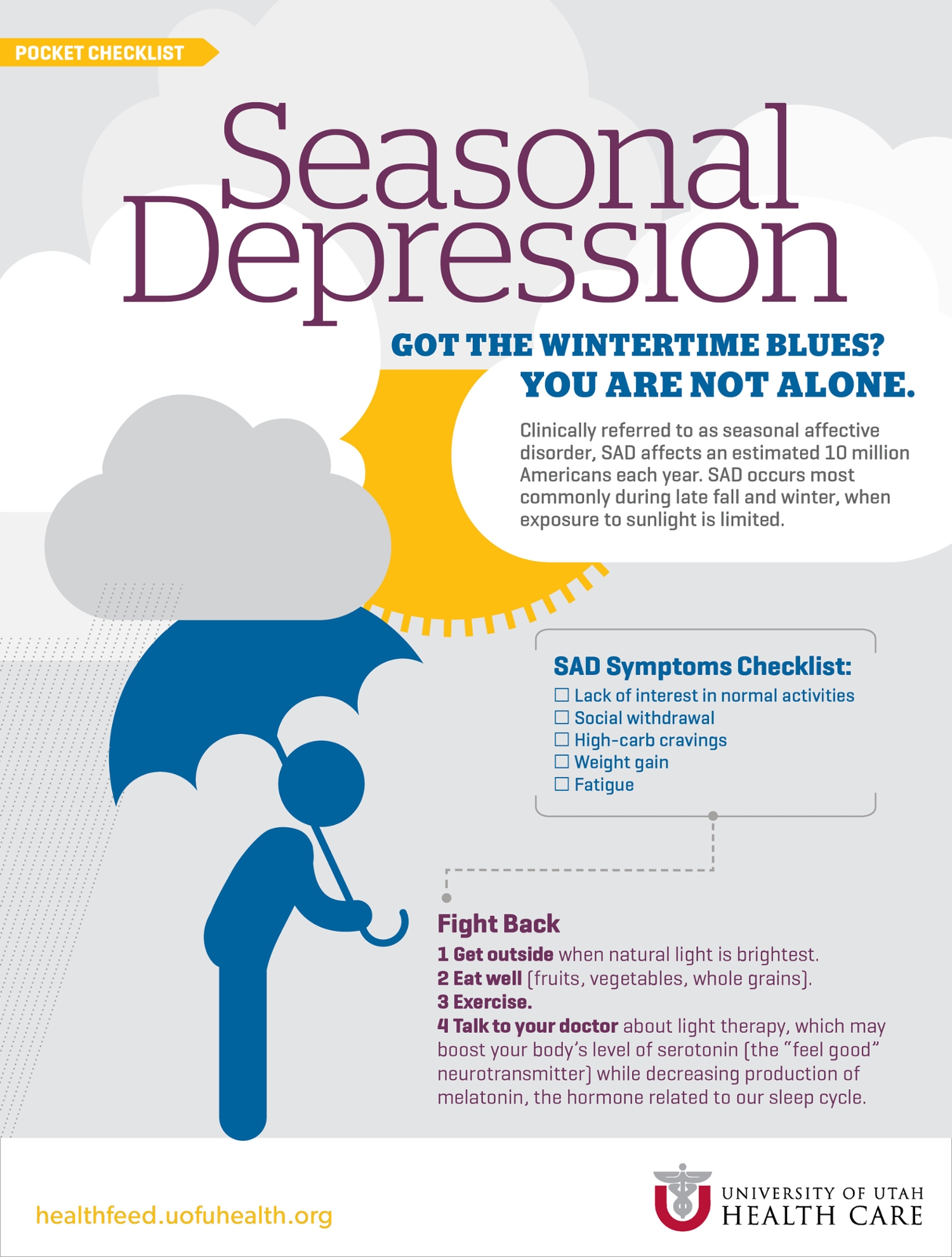 Infographic with facts about seasonal depression