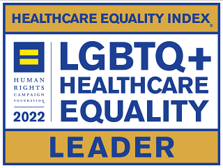2022 Healthcare Equality Index LGBTQ+ Healthcare Equality Leader Badge