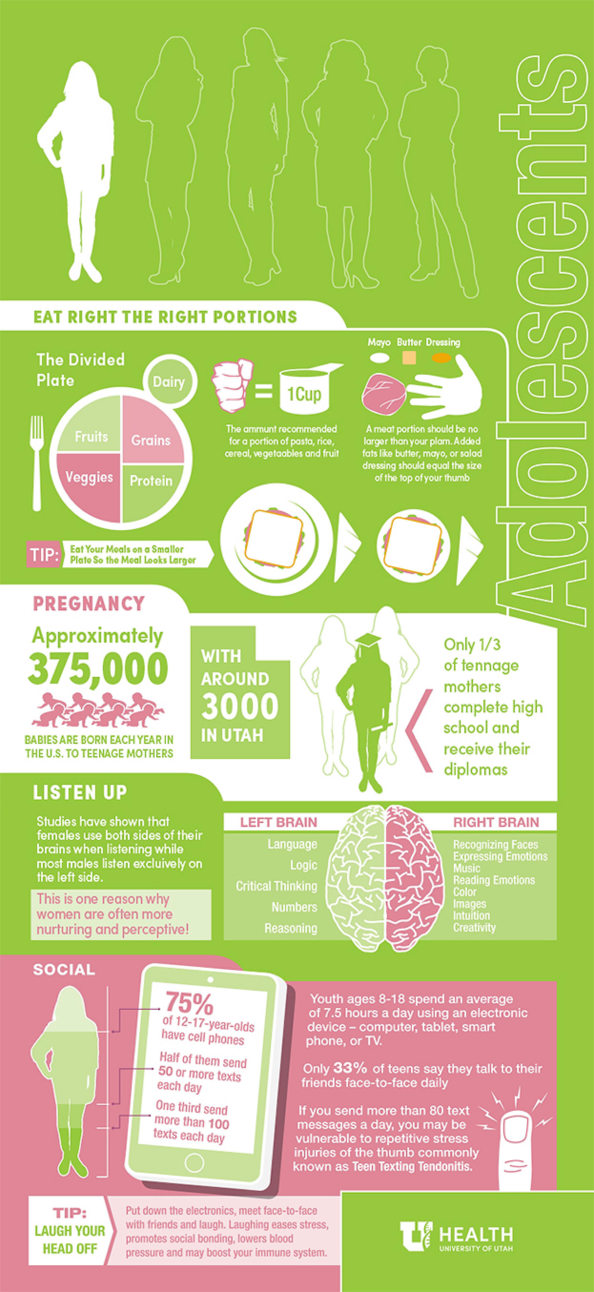 Infographic illustration with tips on teen health