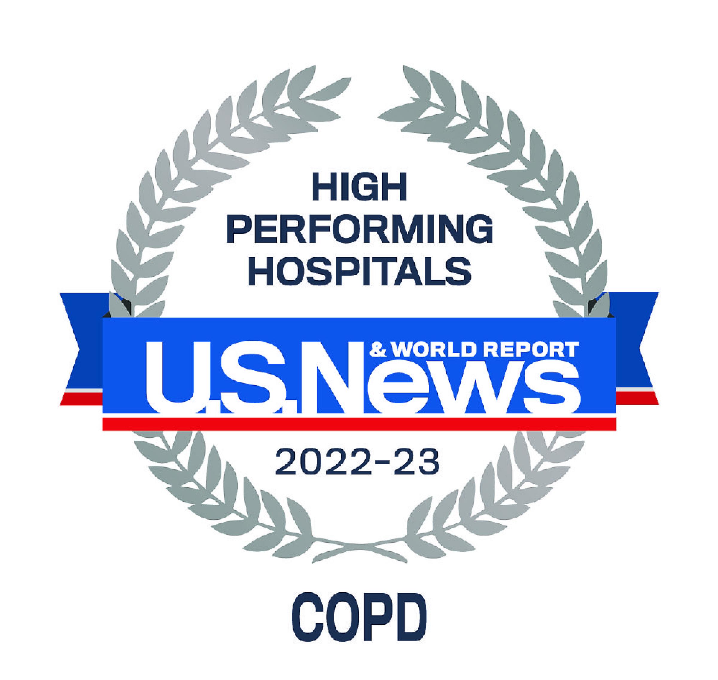 US News 2022-23 High Performing Hospitals COPD Badge