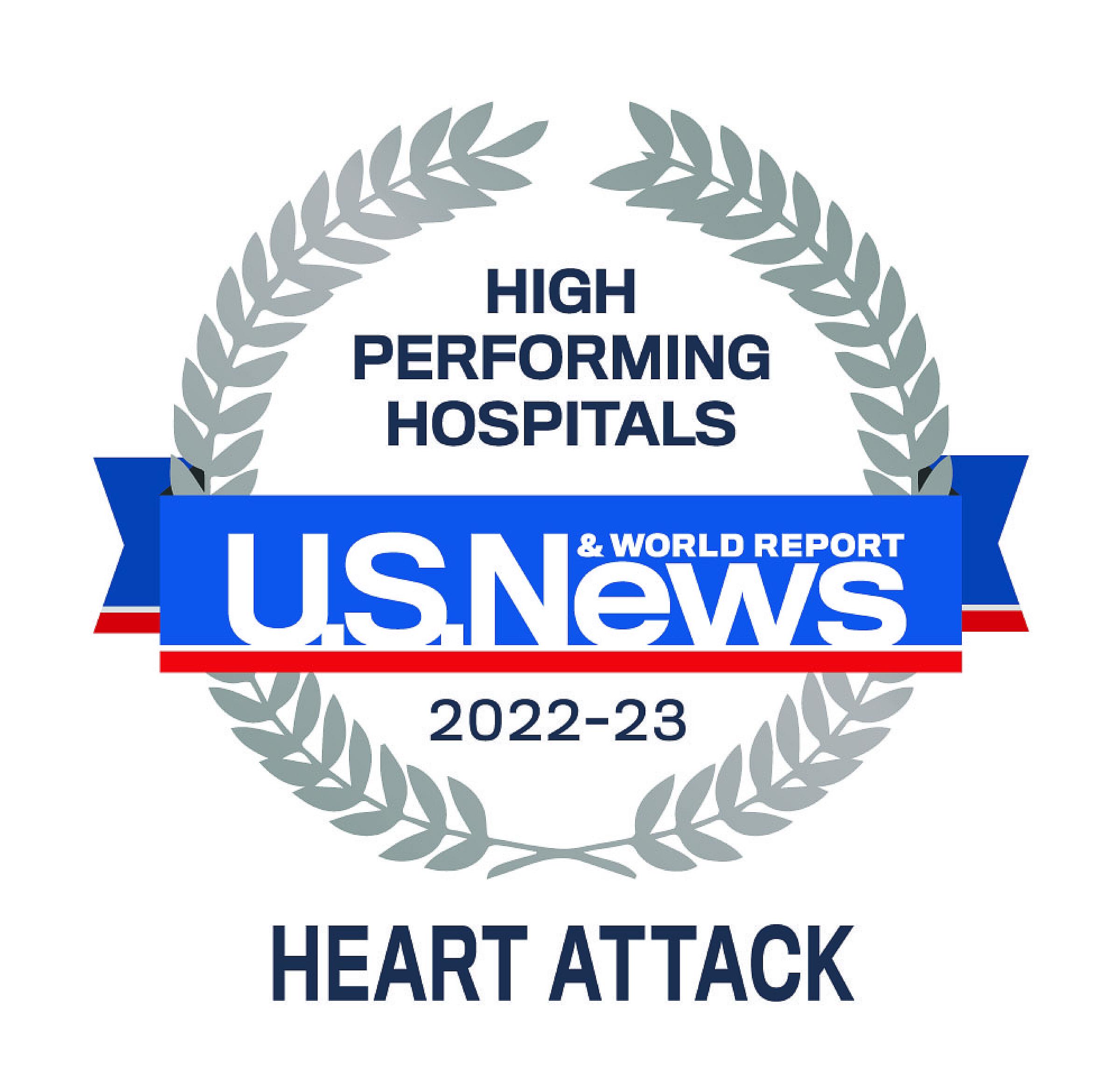 US News 2022-23 High Performing Hospitals Heart Attack Badge