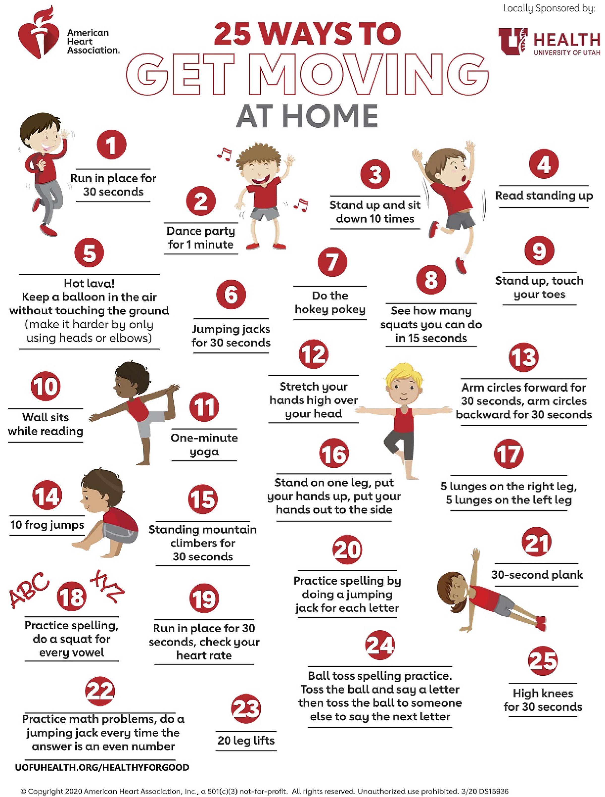 25 ways to get moving infographic