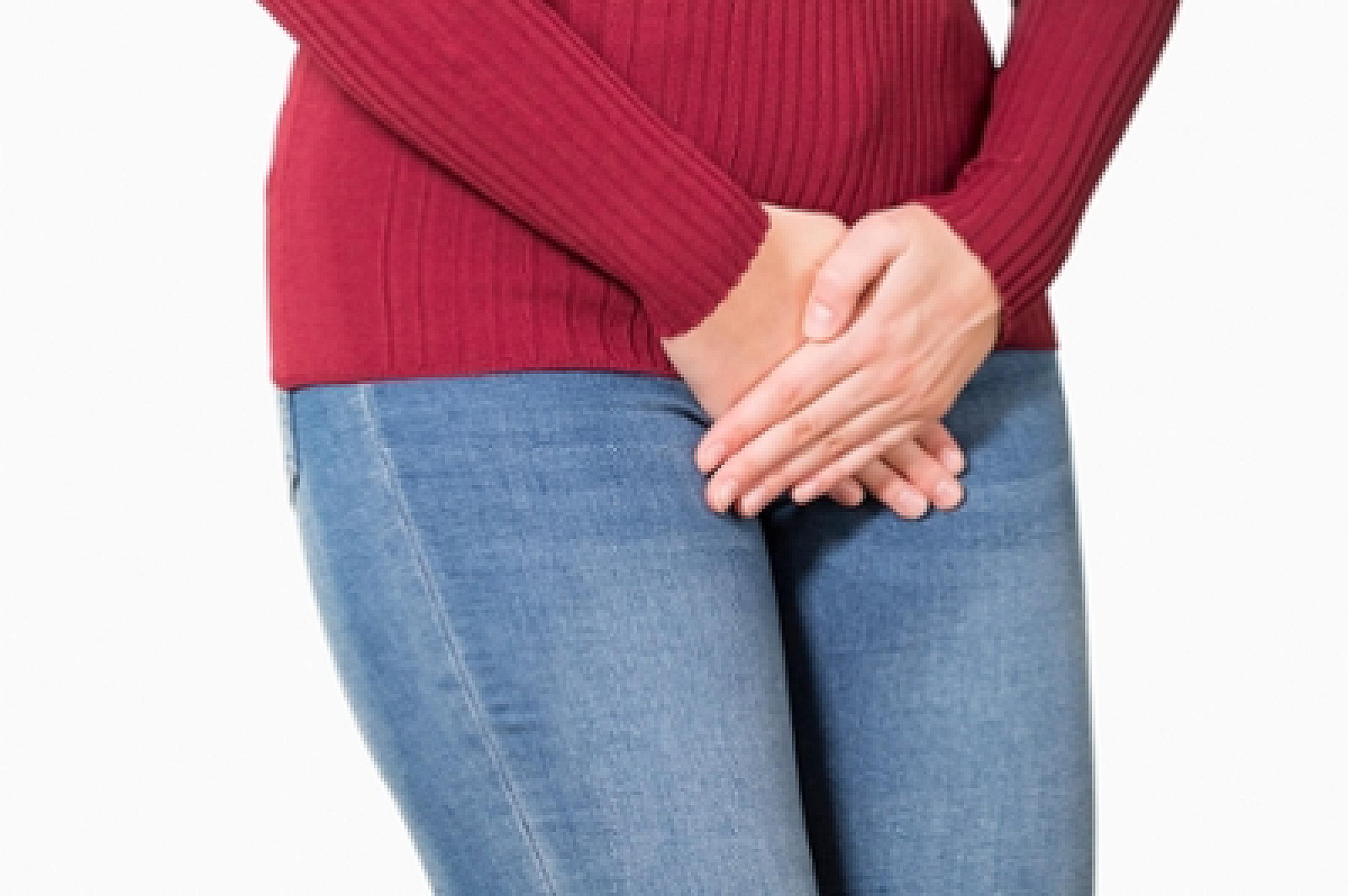 Woman experiencing urinary incontinence