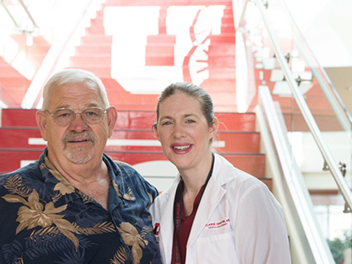 Aortic patient Tom Stover with Claire Griffin, MD