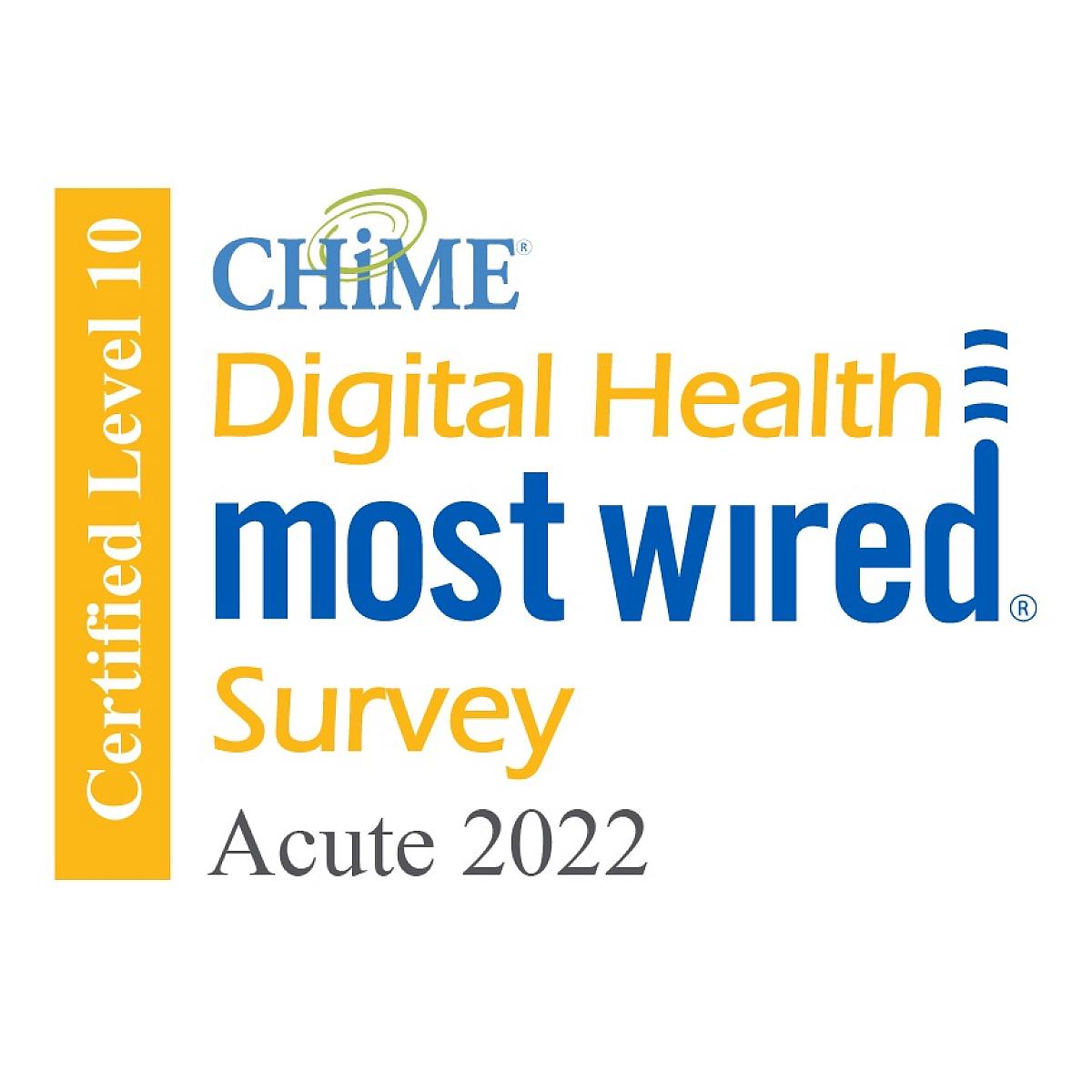 Digital Health Most Wired Survey for Acute Care in 2022 badge