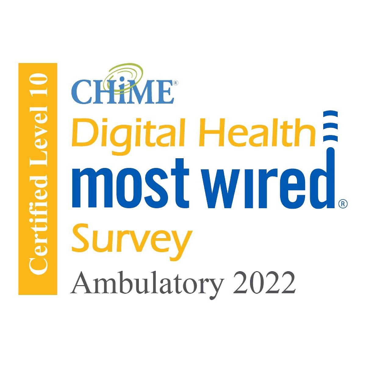 Digital Health Most Wired Survey for Ambulatory Care in 2022 badge