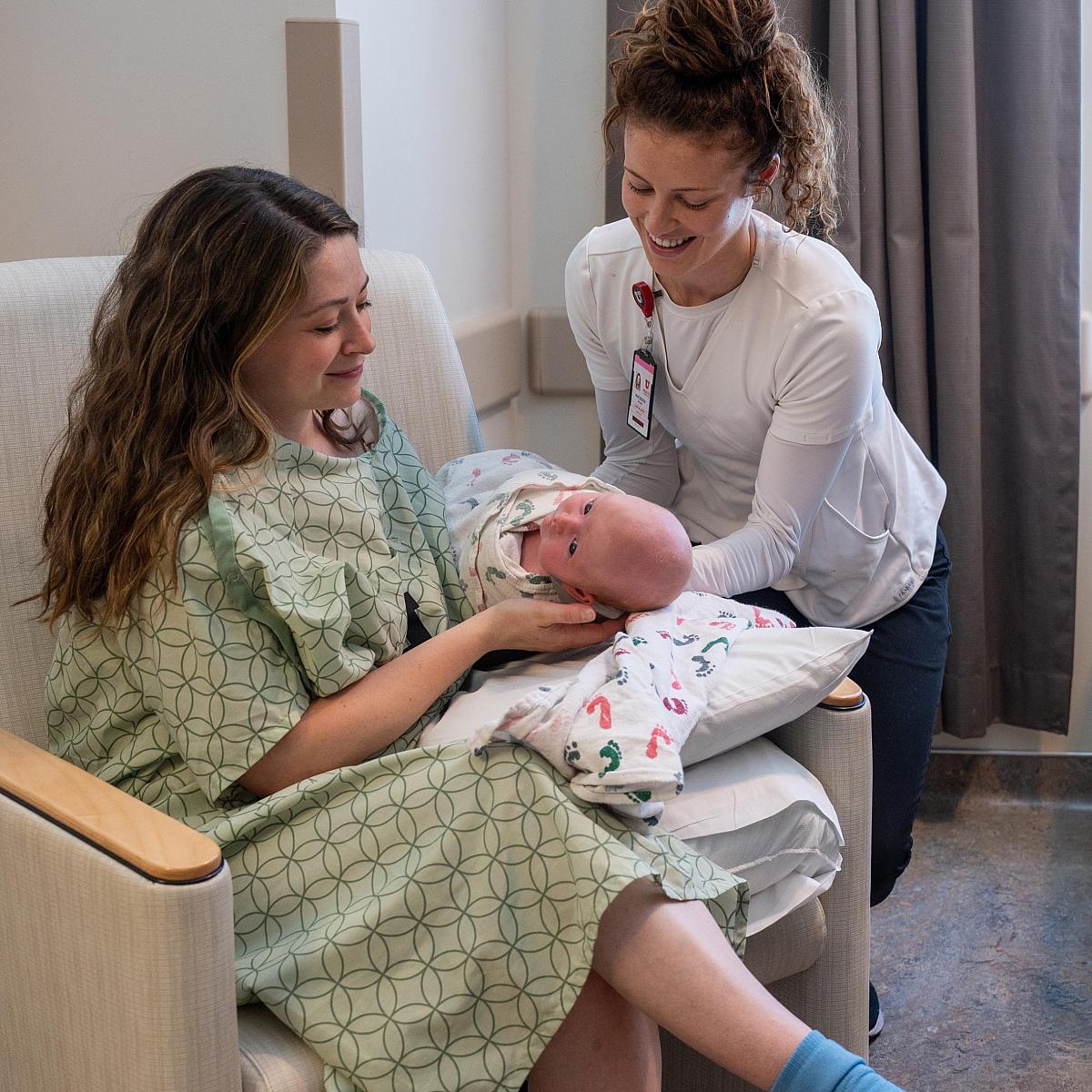 New mom learning about breastfeeding and lactation at U of U Health