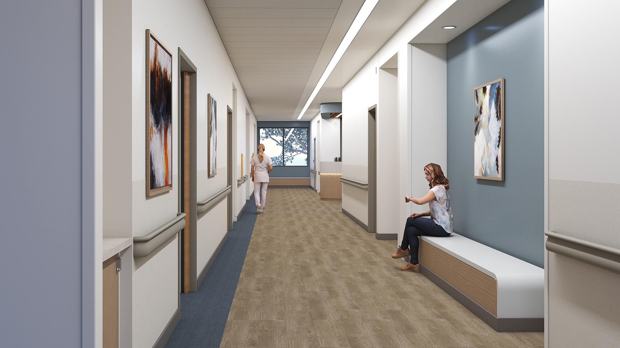Conceptual rendering of crisis patient corridor
